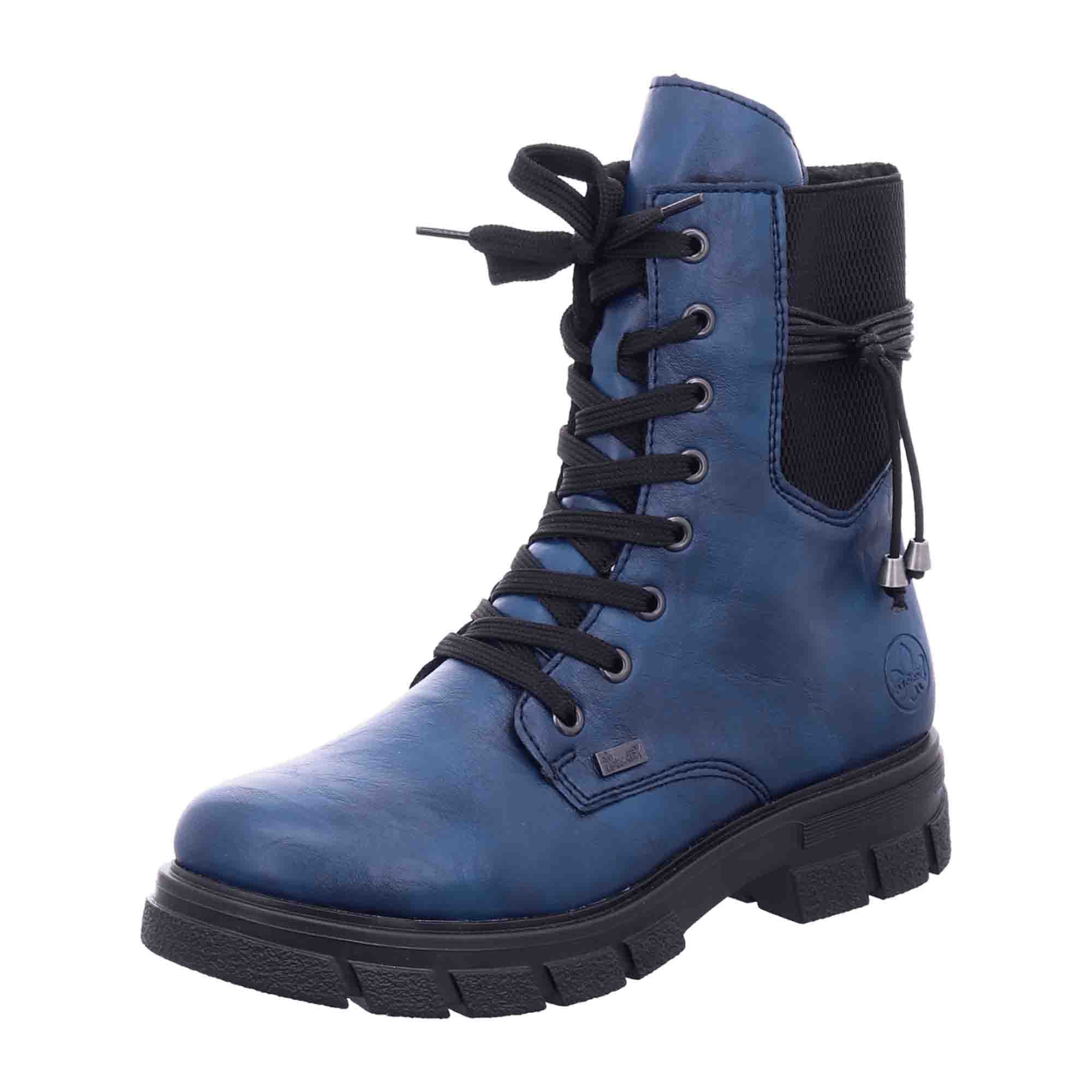 Rieker HWK Women's Blue Boots with Zipper for Fall and Winter