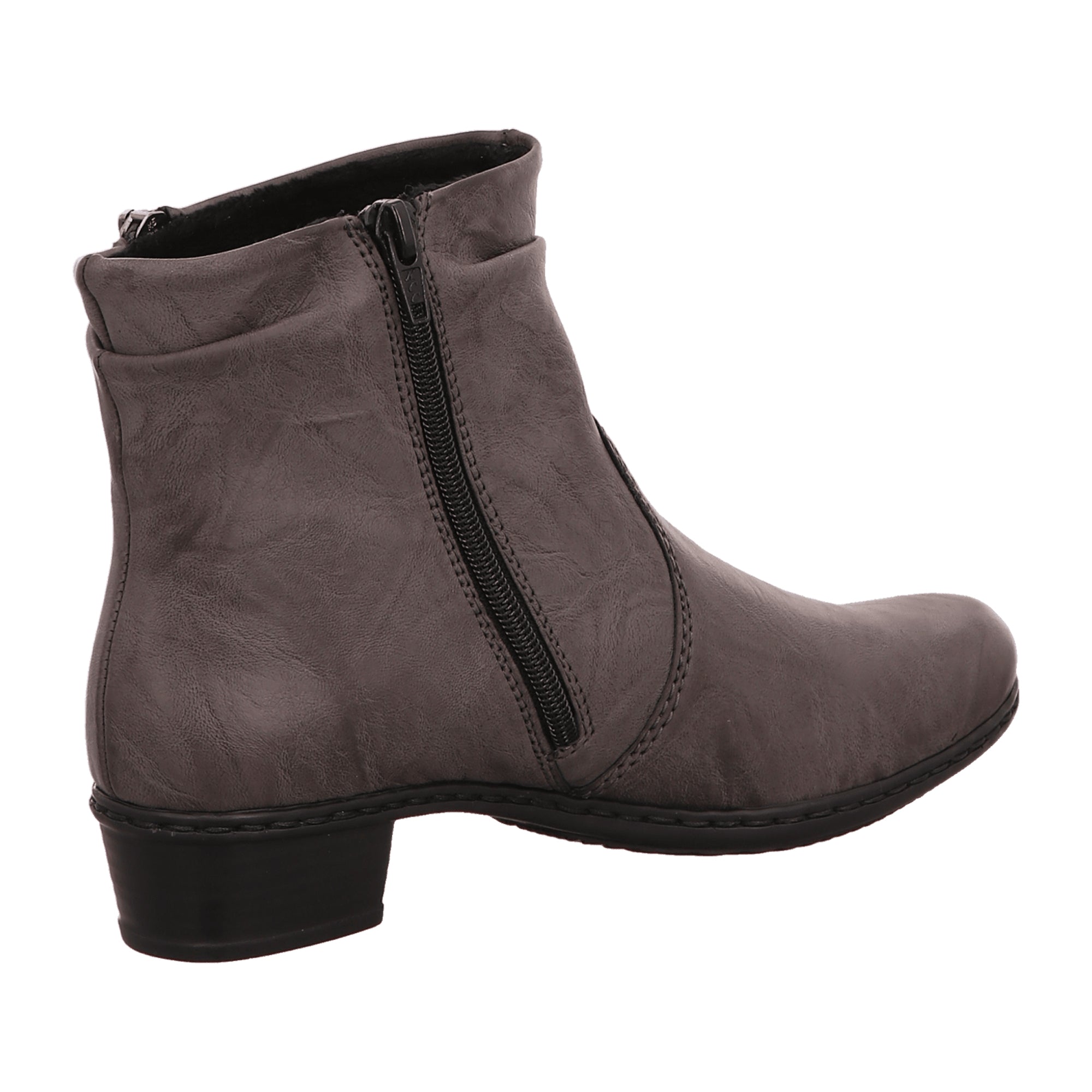 Rieker HWK Women's Gray Boots for Fall Winter with 3.5 cm Heel