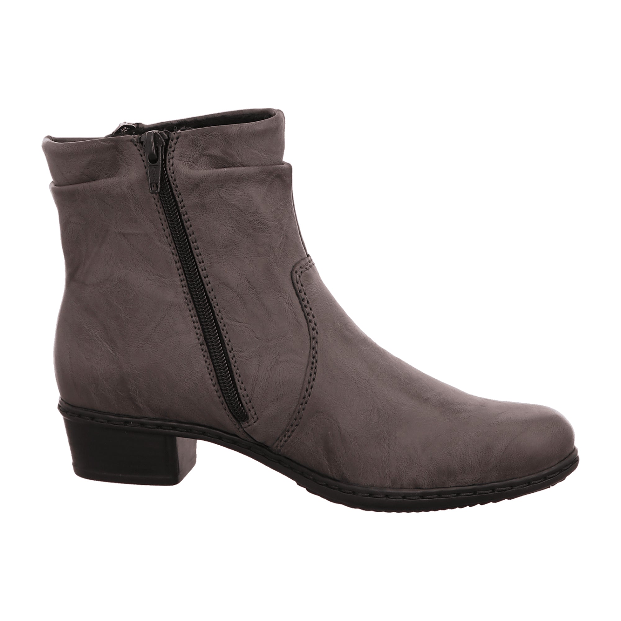 Rieker HWK Women's Gray Boots for Fall Winter with 3.5 cm Heel