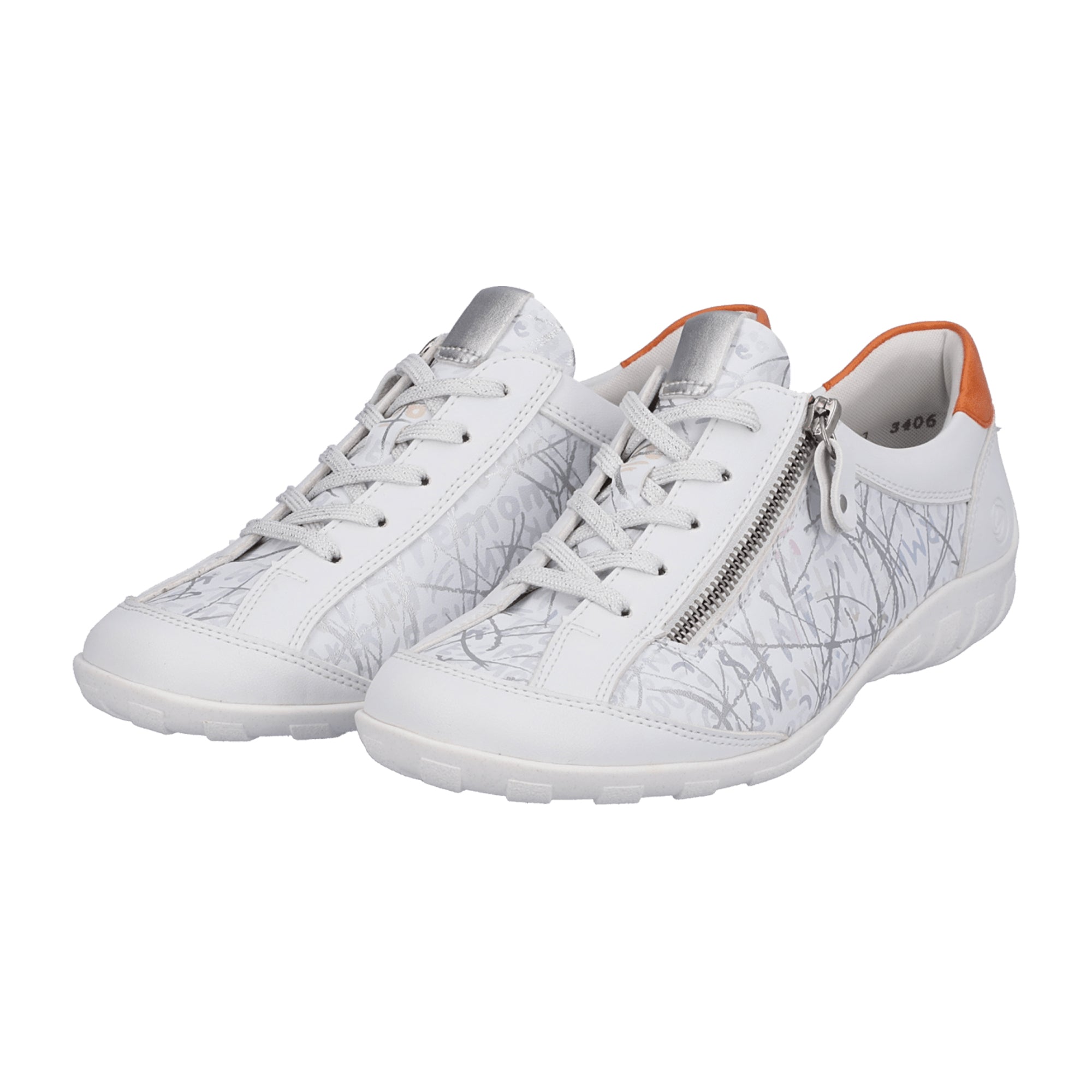 Remonte White Comfort Lace-Up Shoes for Women