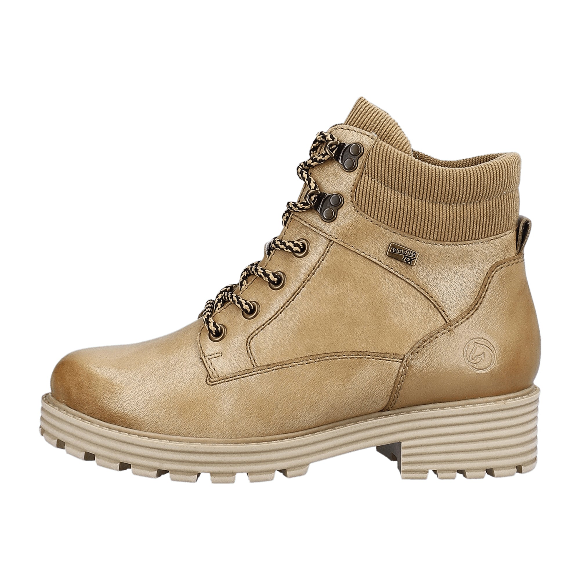 Remonte Women's Brown Ankle Boots Leather Lace-Up Fall Winter 4.5 cm Heel