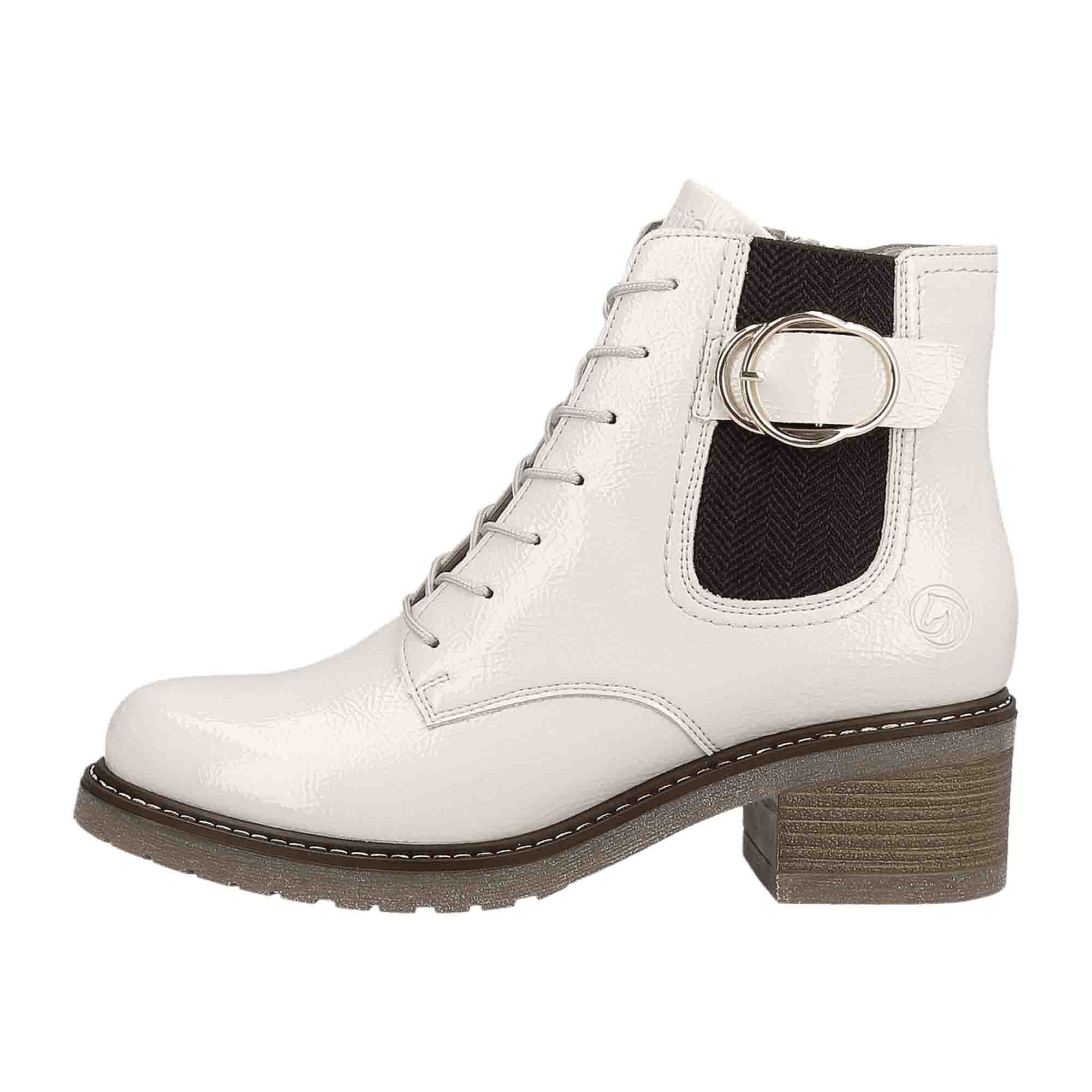 Remonte Women's White Ankle Boots with Lace-Up Closure for Fall Winter