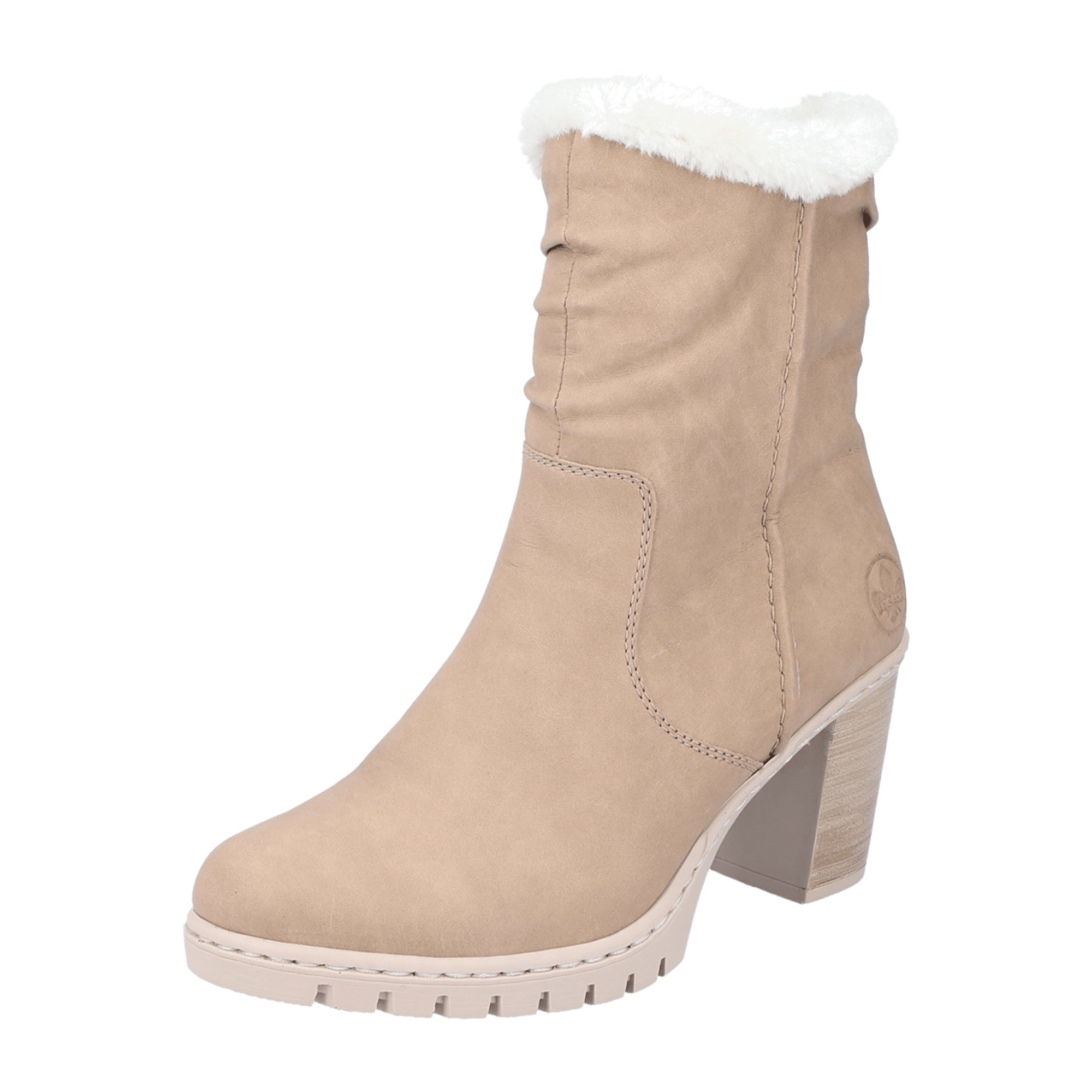 Rieker Beige Nabukino Merino Women's Shoes for Fall Winter