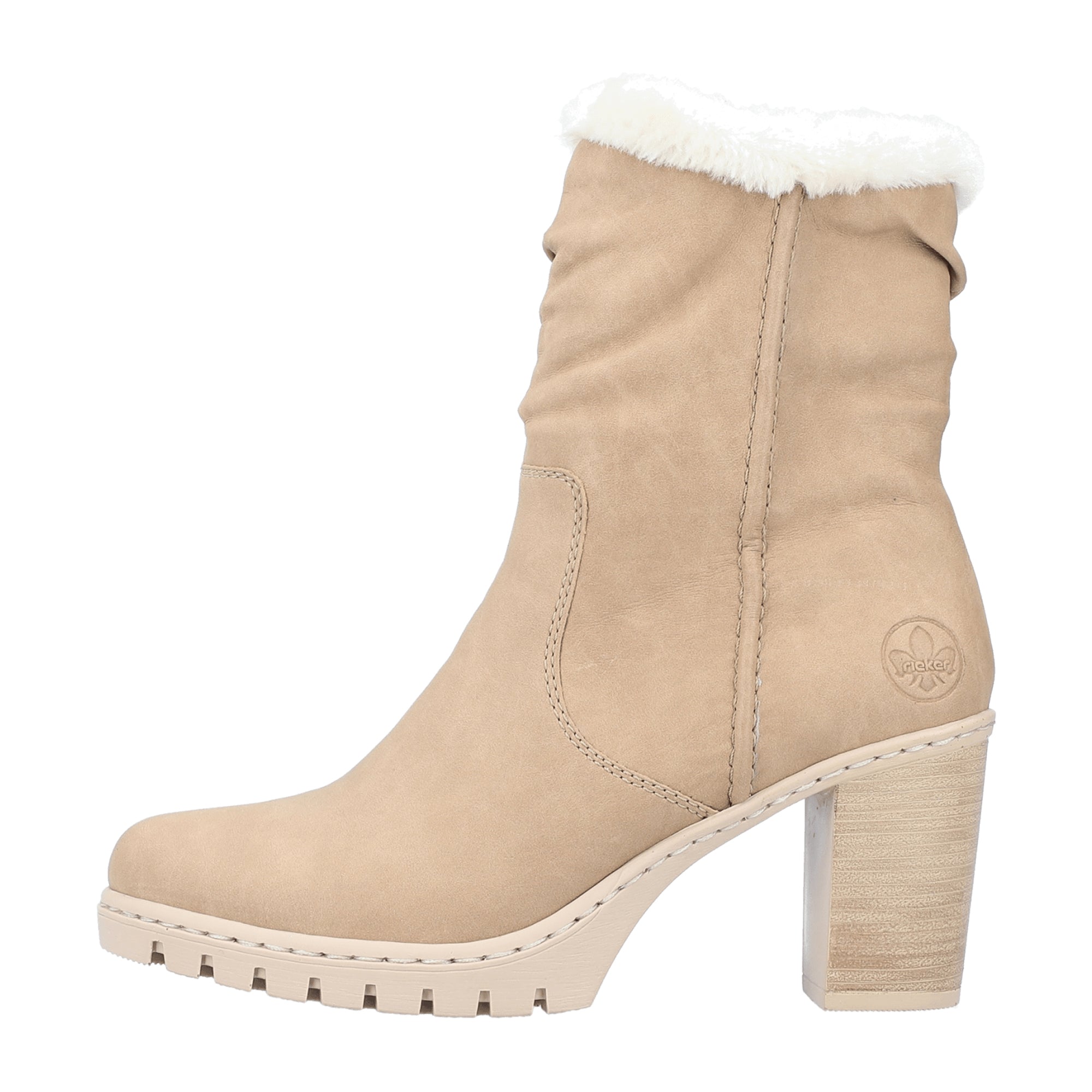 Rieker Beige Nabukino Merino Women's Shoes for Fall Winter