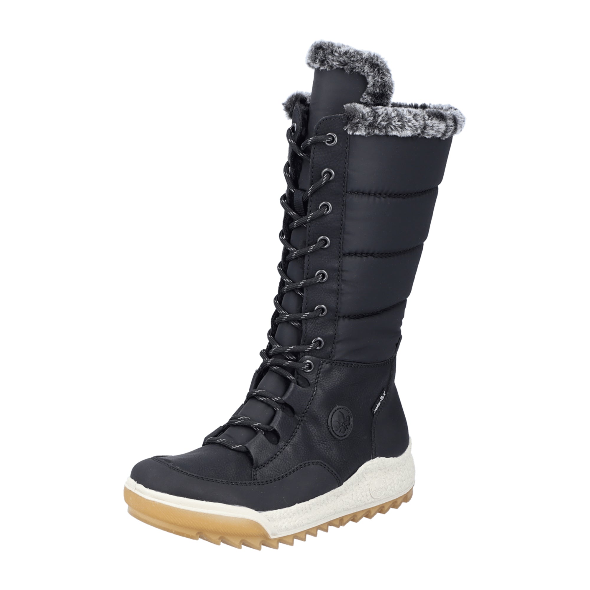 Rieker Y4760-00 Women's Black Boots Faux Leather Warm Lined Winter Shoes