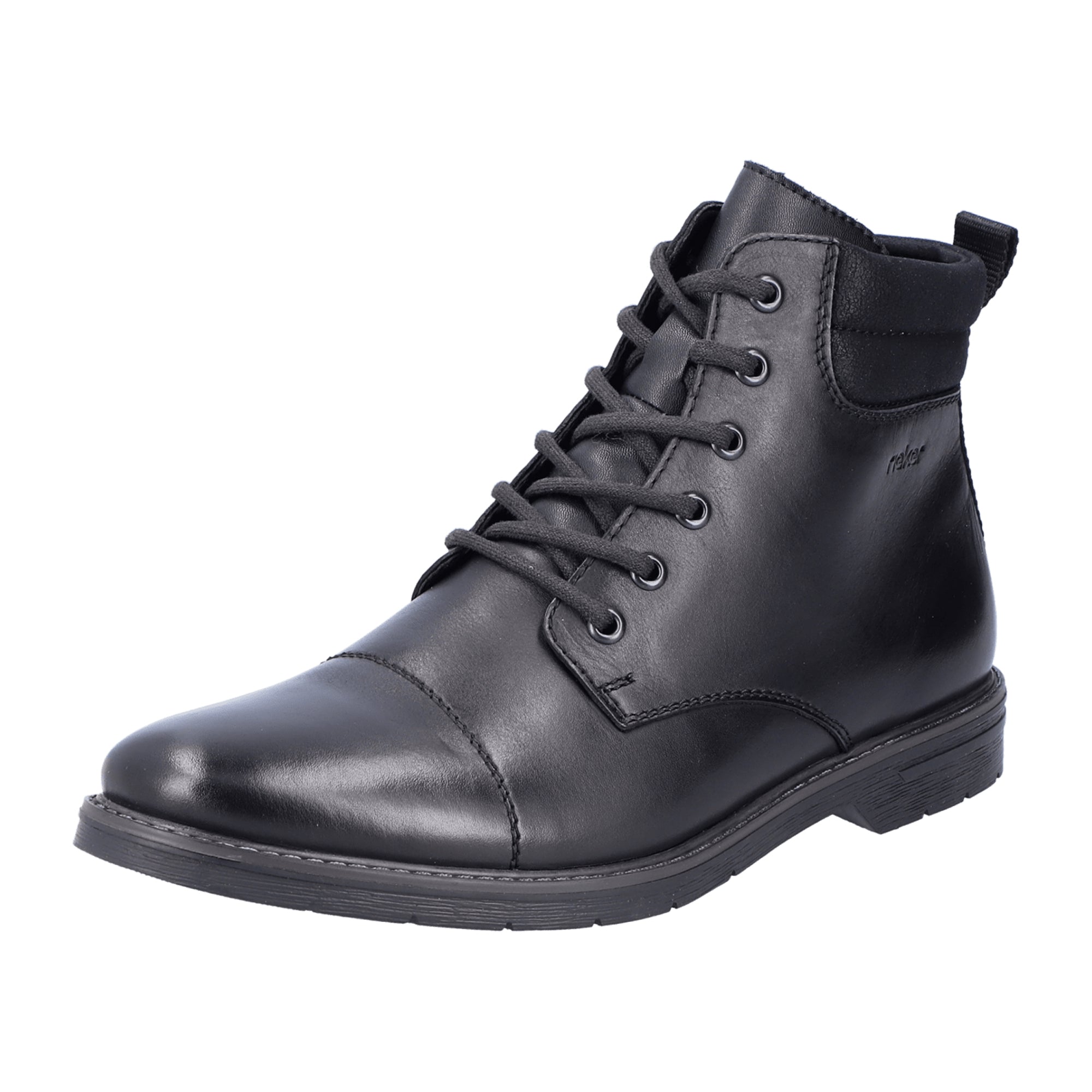 Rieker Clarino Black Men's Shoes Synthetic Upper Textile Lining Rubber Sole - Bartel-Shop