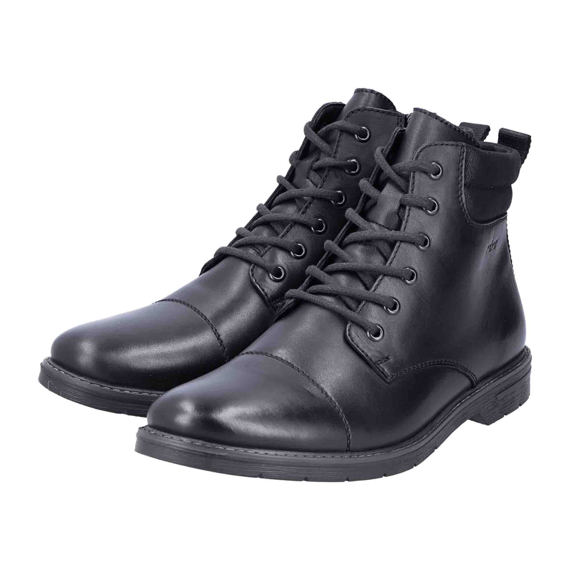 Rieker Clarino Black Men's Shoes Synthetic Upper Textile Lining Rubber Sole - Bartel-Shop