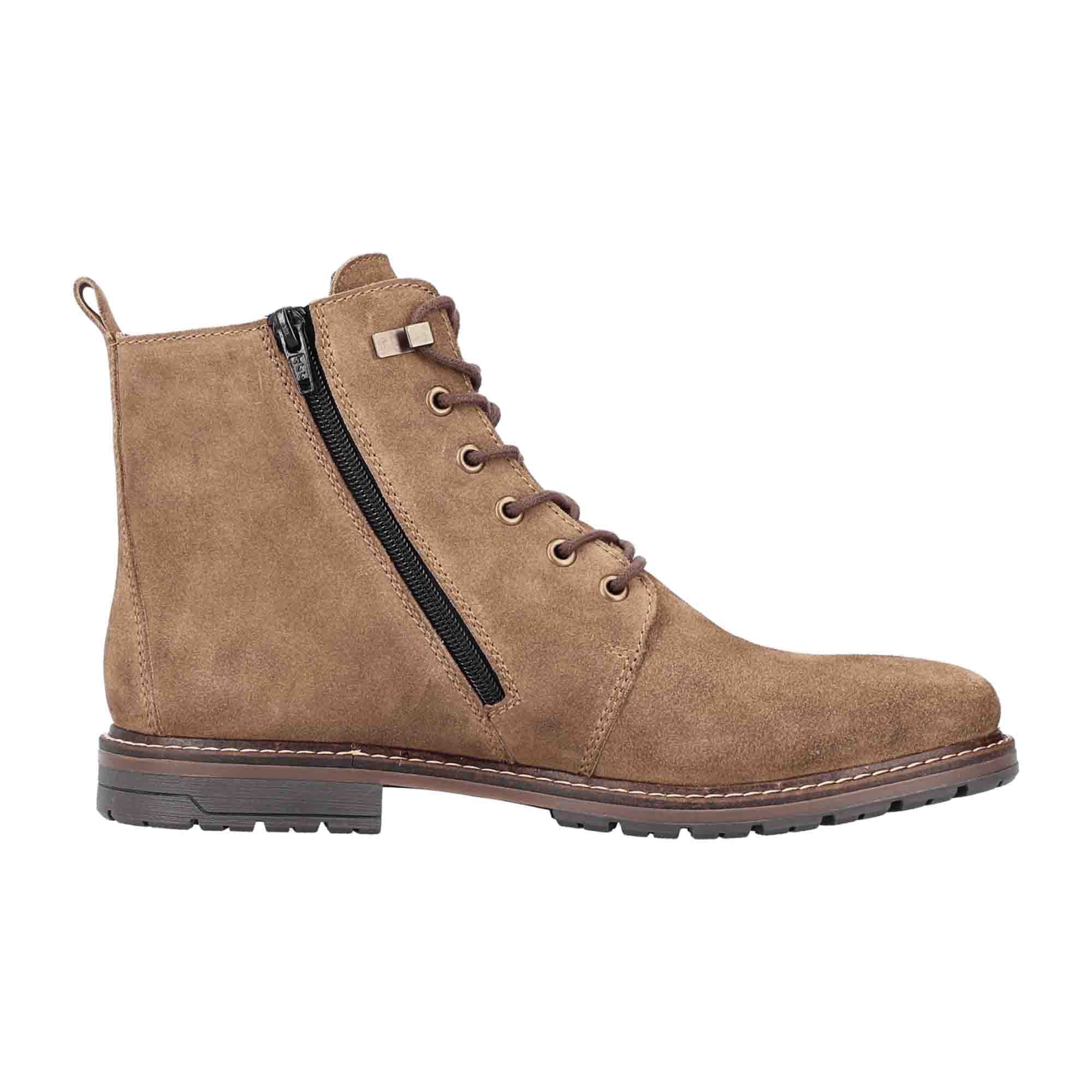 Rieker HWK Brown Leather Men's Boots with Lace-Up Closure for Fall/Winter