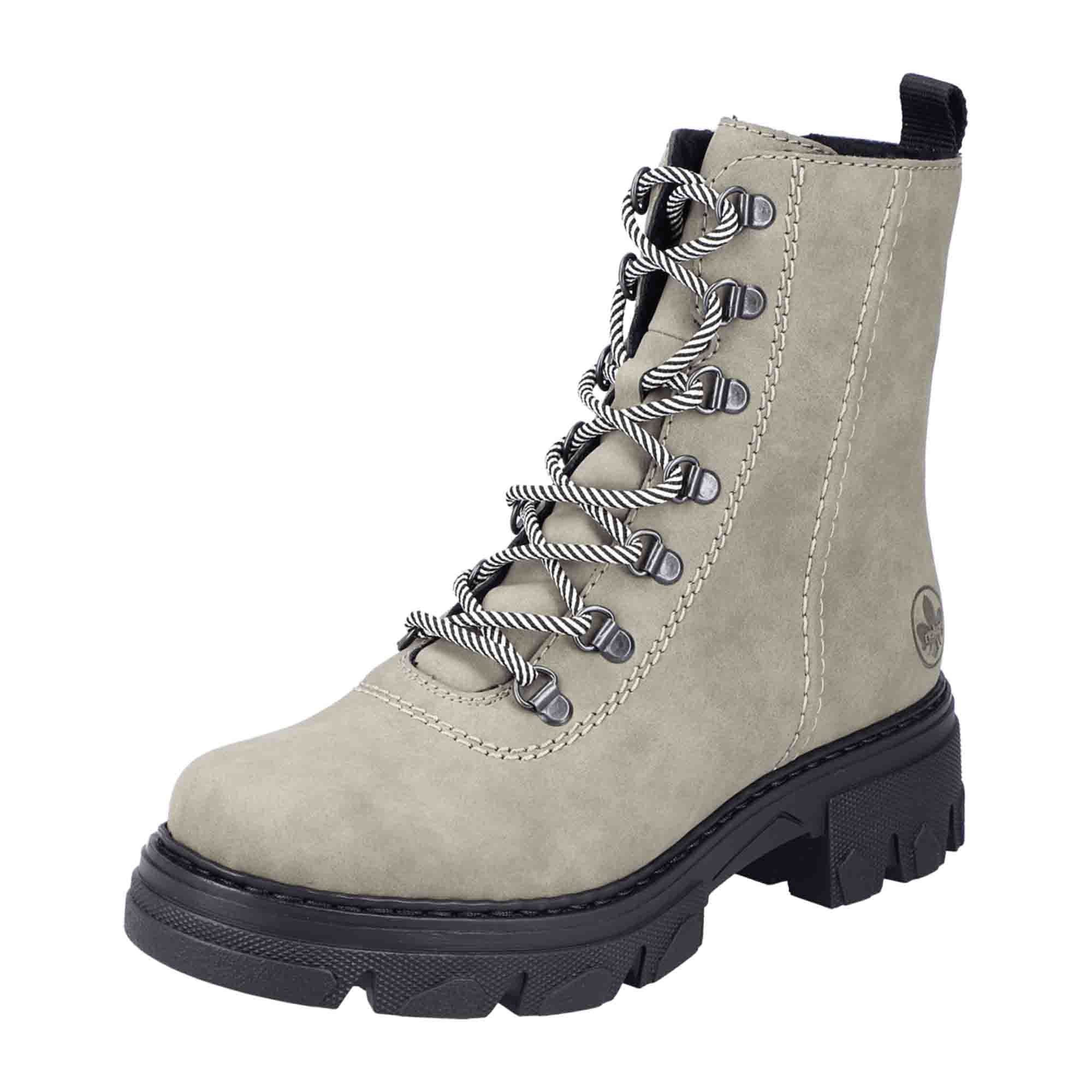 Rieker HWK Green Women's Boots with Lace-Up Closure for Fall/Winter