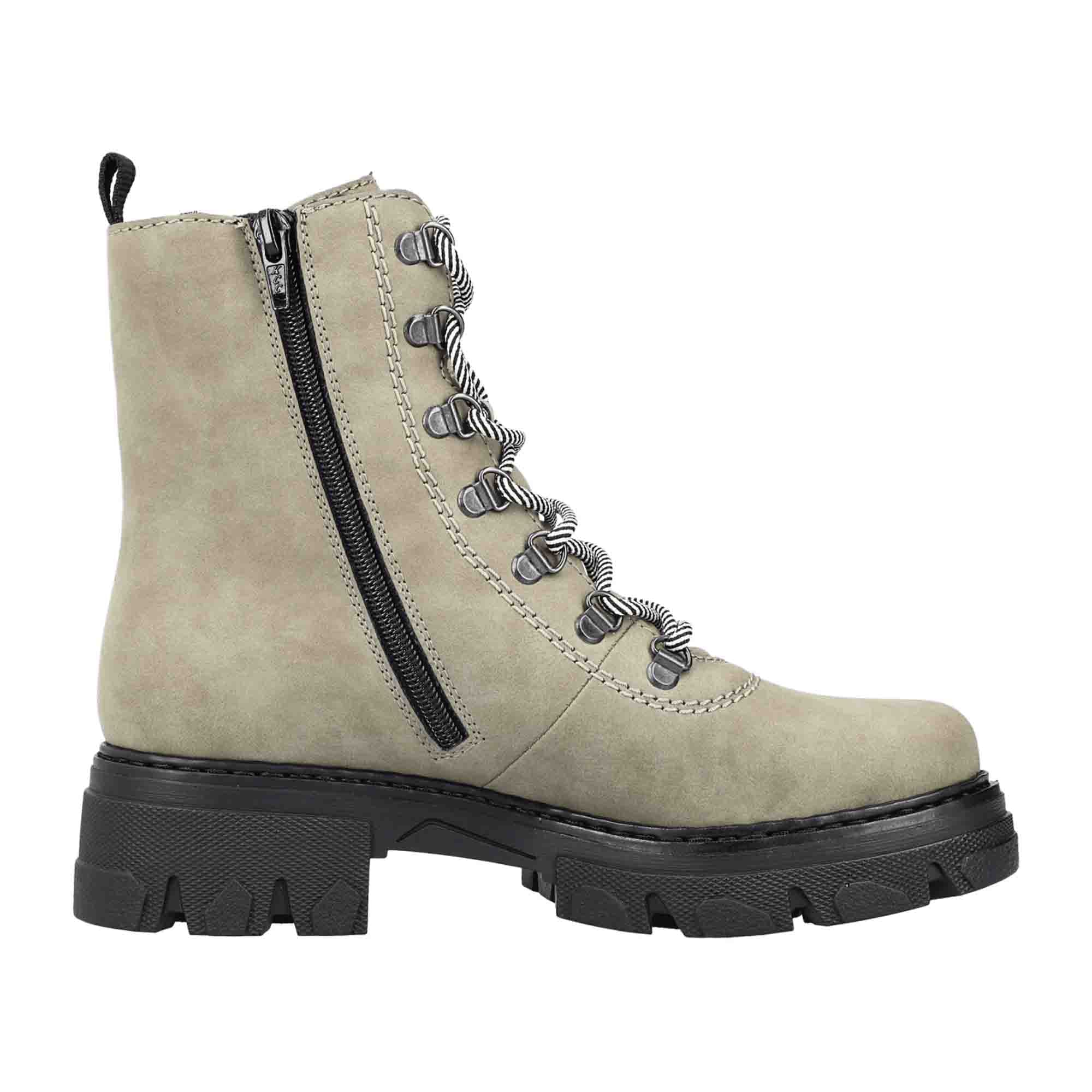 Rieker HWK Green Women's Boots with Lace-Up Closure for Fall/Winter