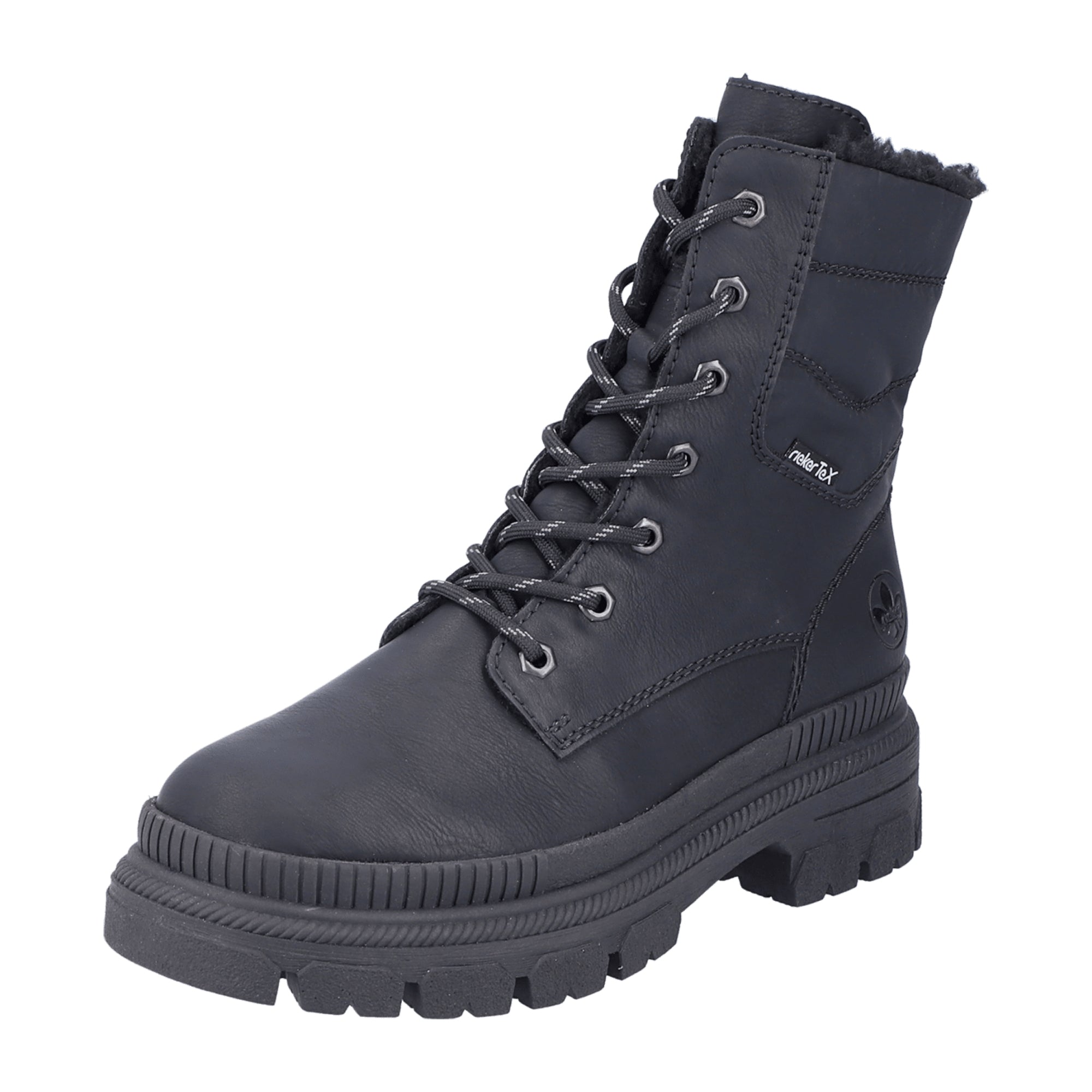 Rieker HWK Women's Black Boots with Zipper for Fall Winter