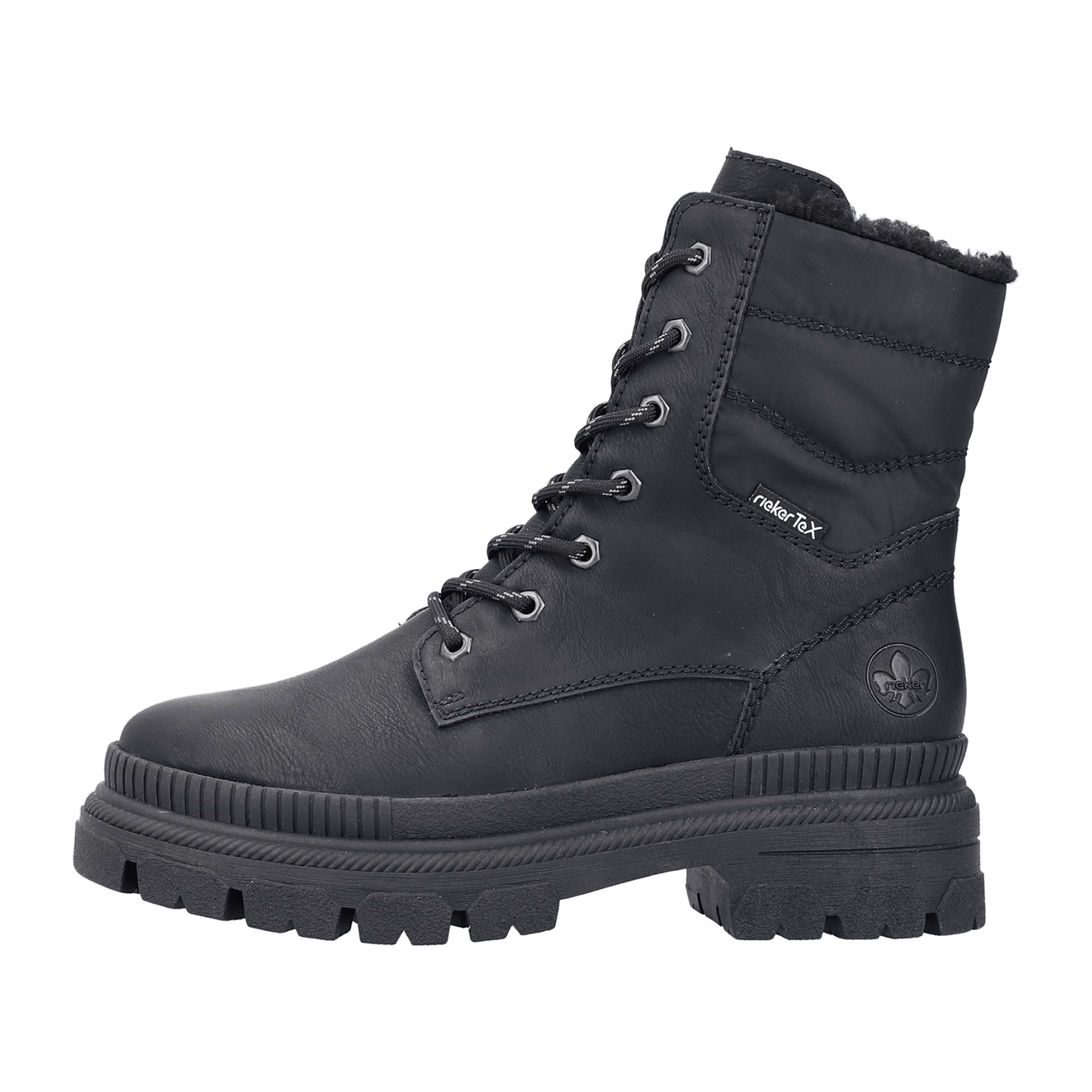 Rieker HWK Women's Black Boots with Zipper for Fall Winter