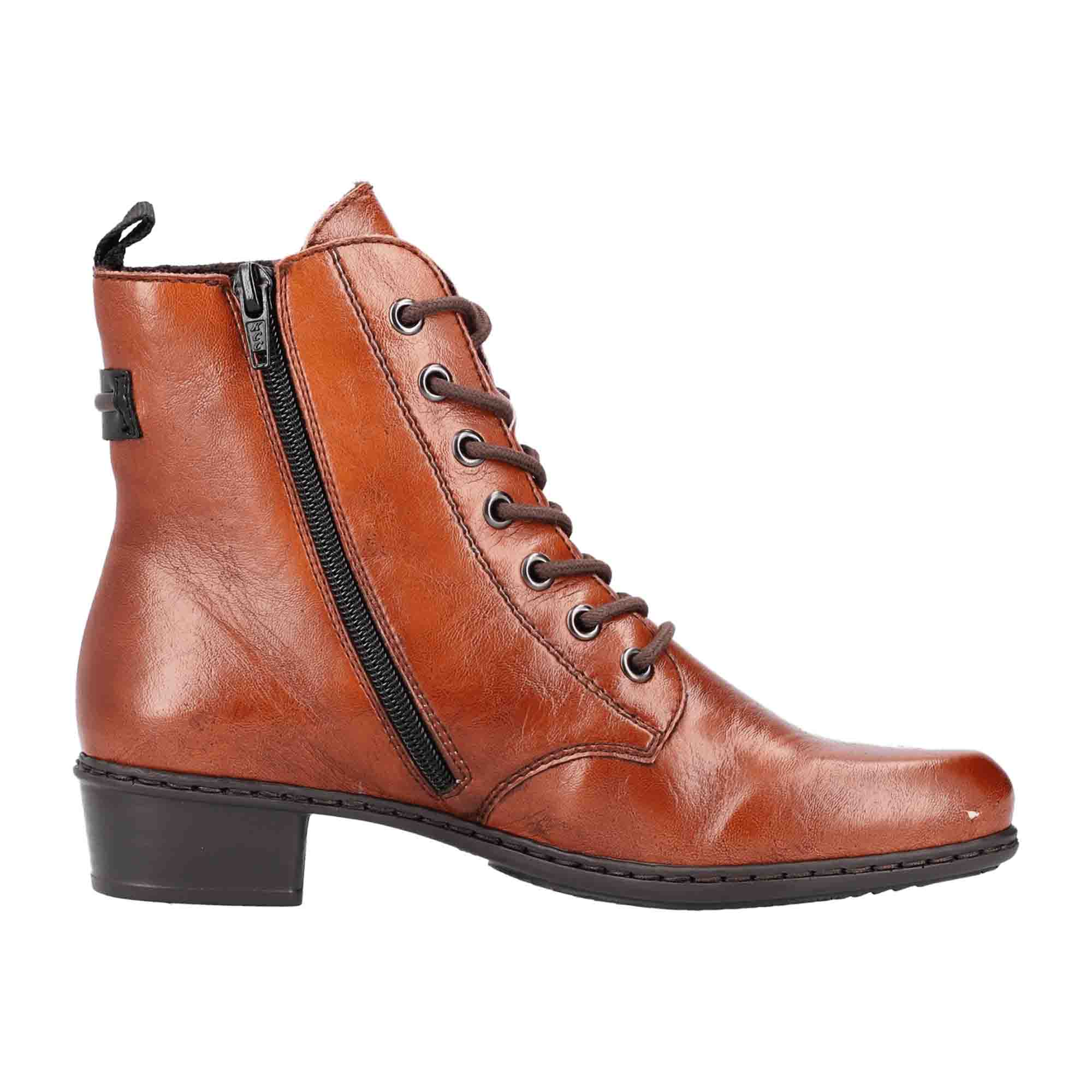 Rieker HWK Women's Brown Boots Faux Leather Lace-Up Fall/Winter Comfortable
