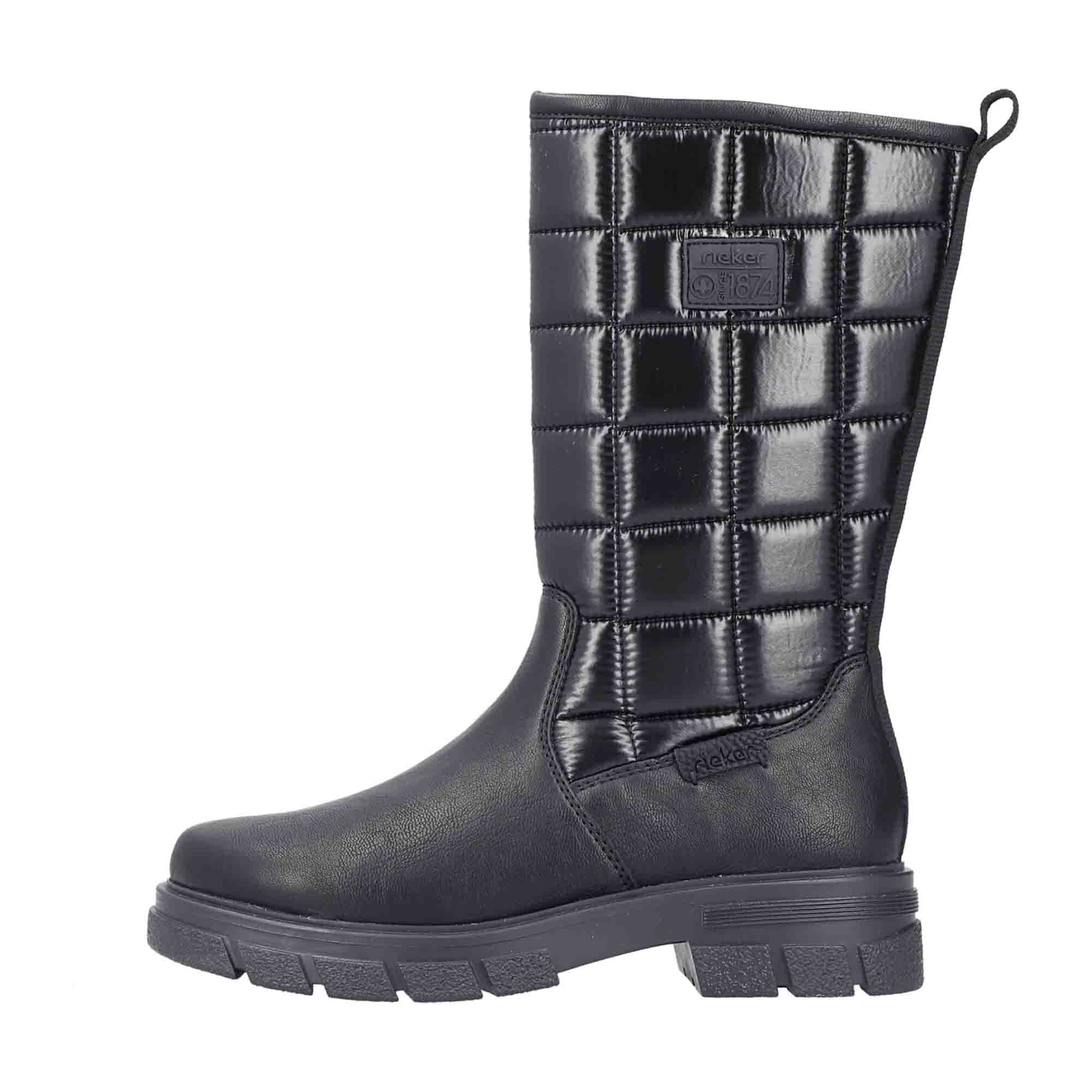Rieker HWK Women's Black Boots with Warm Lining for Fall Winter