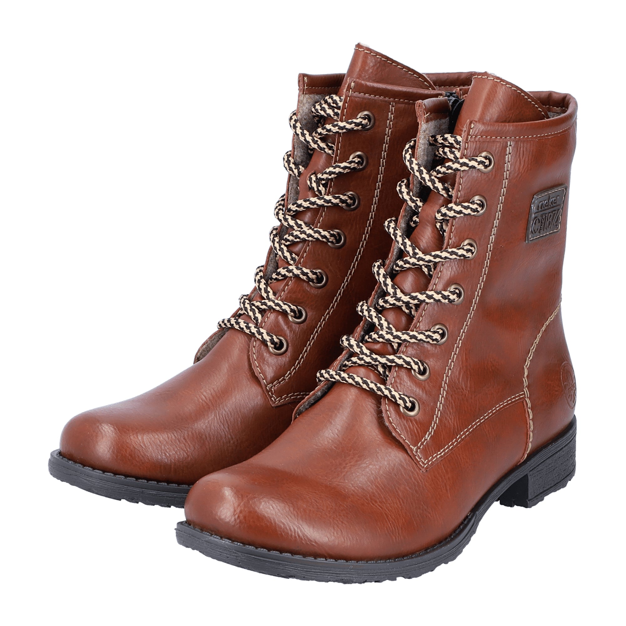 Rieker HWK Women's Brown Boots with Laces for Fall and Winter