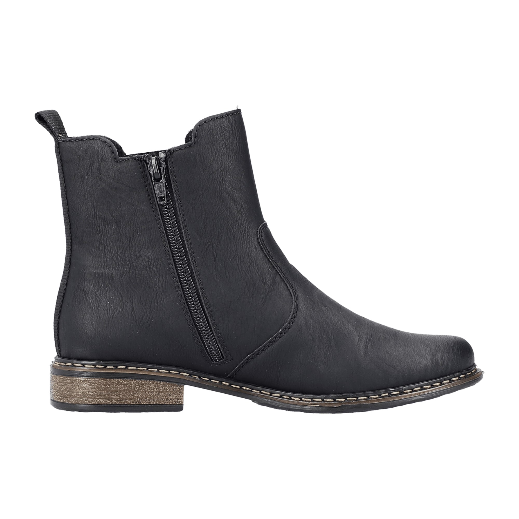 Rieker Z4983-00 Women's Black Slip-On Shoes Faux Leather Winter Comfort