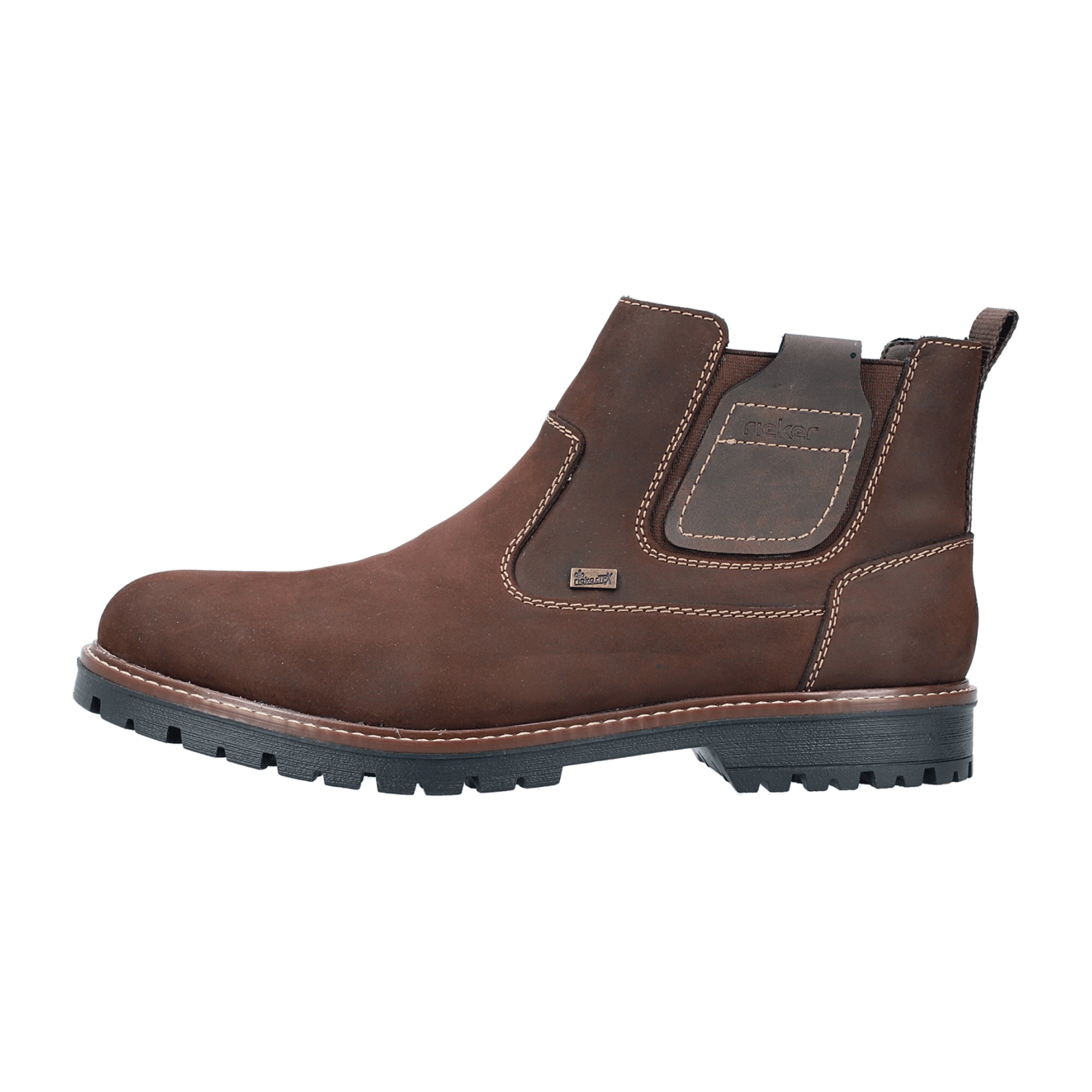 Rieker HWK Brown Leather Men's Boots Slip-On for Autumn Winter