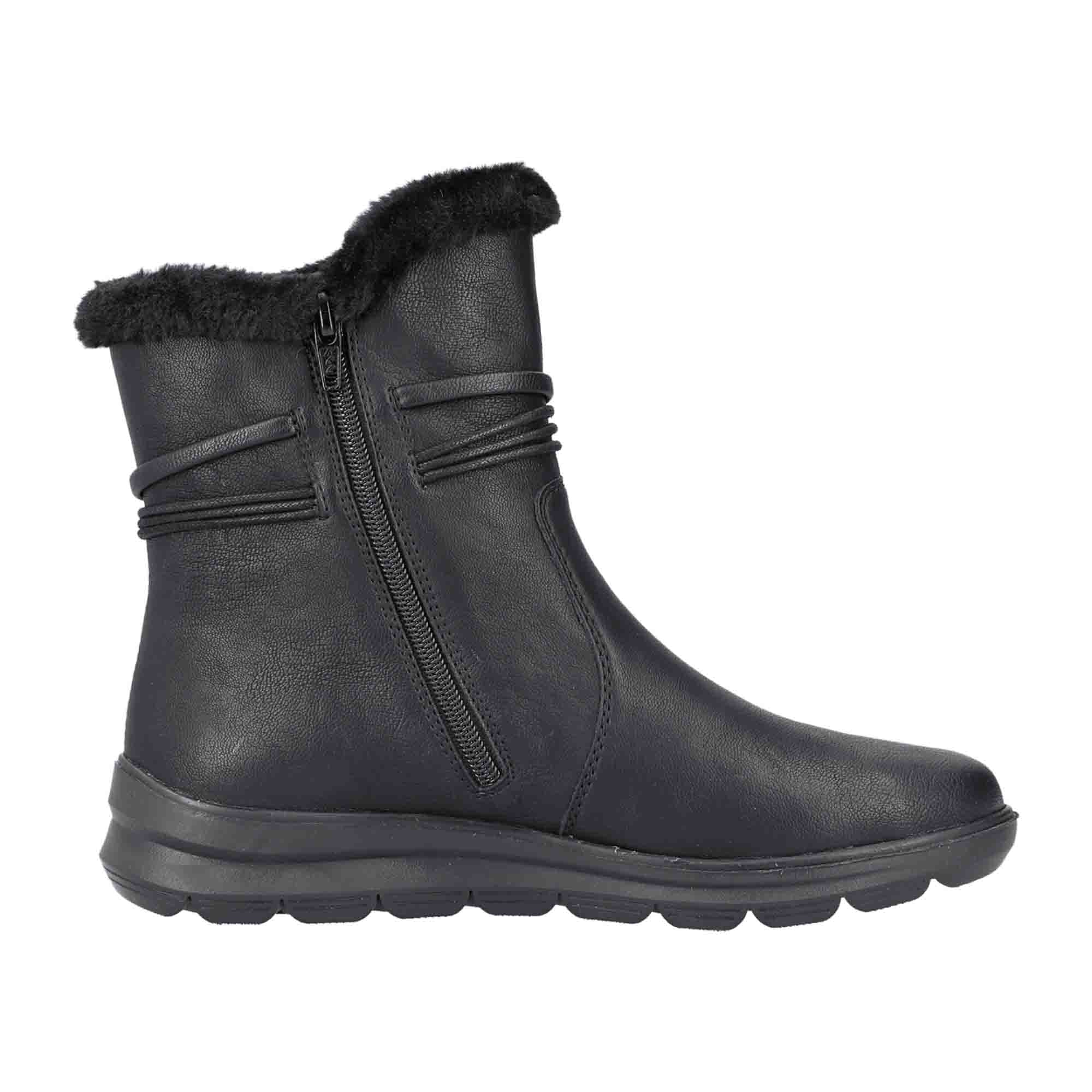 Rieker Women's Black Boots with Warm Lining and Water-Resistant Tex Membrane