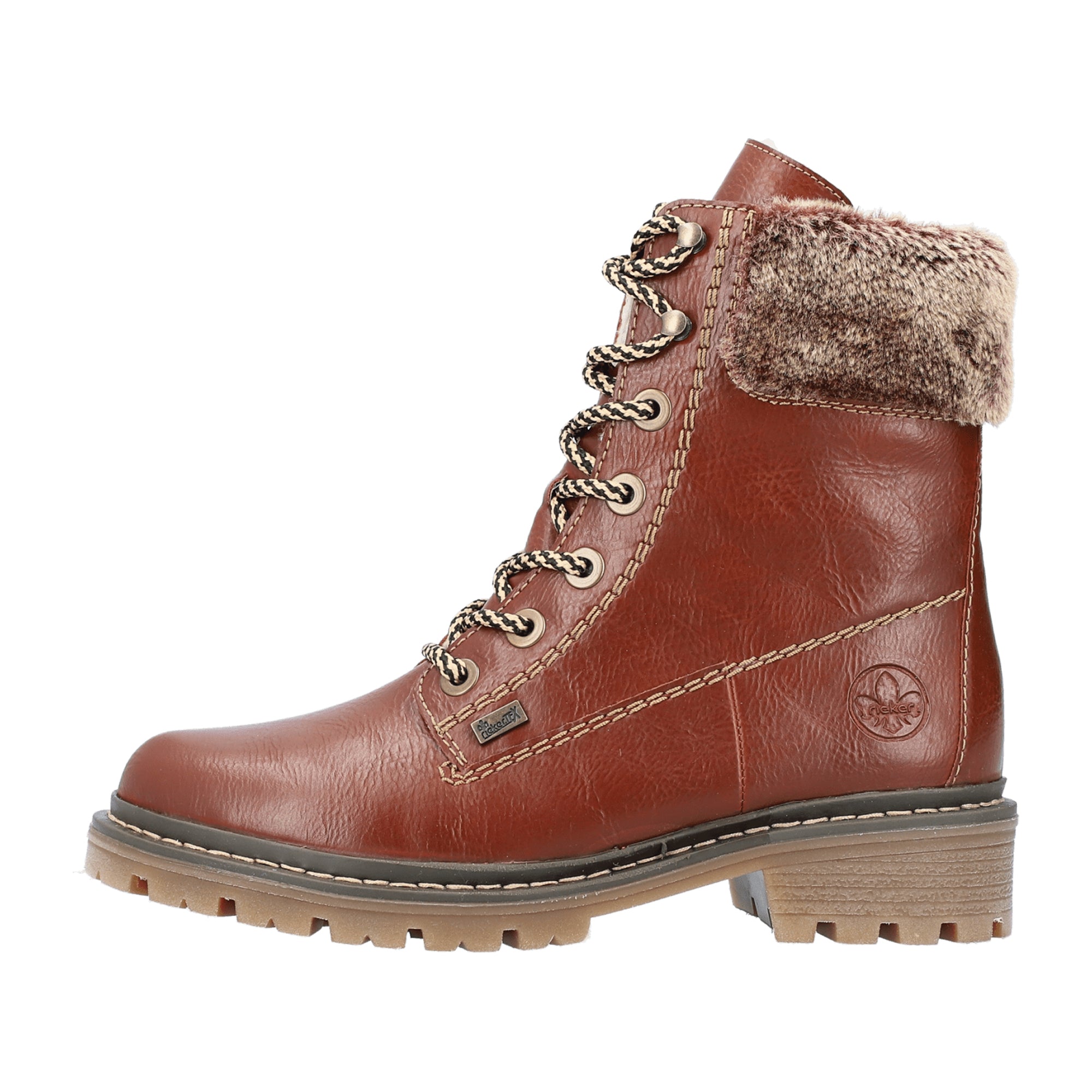 Rieker HWK Women's Brown Boots with Laces for Fall Winter