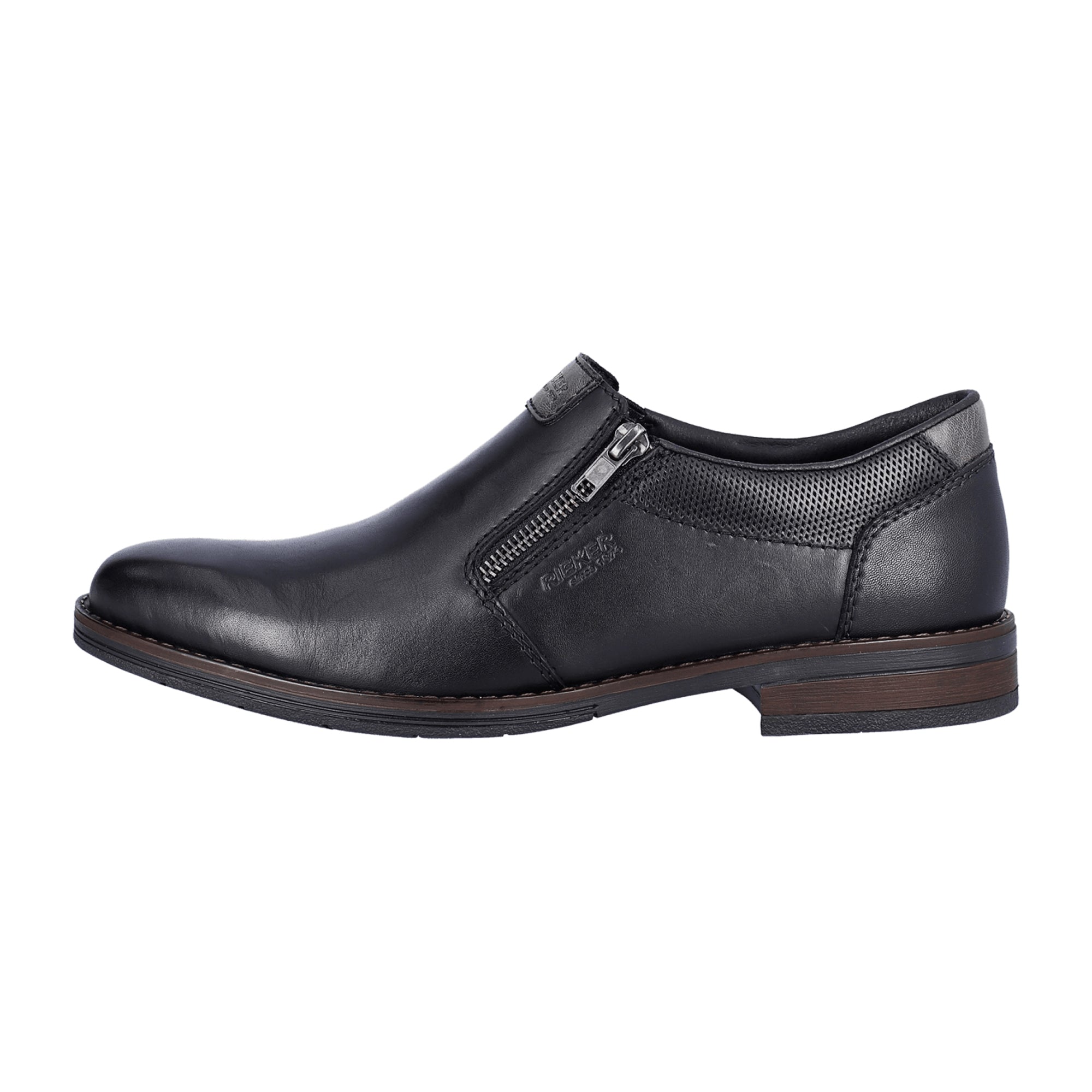 Rieker HWK Men's Black Leather Slip-On Shoes