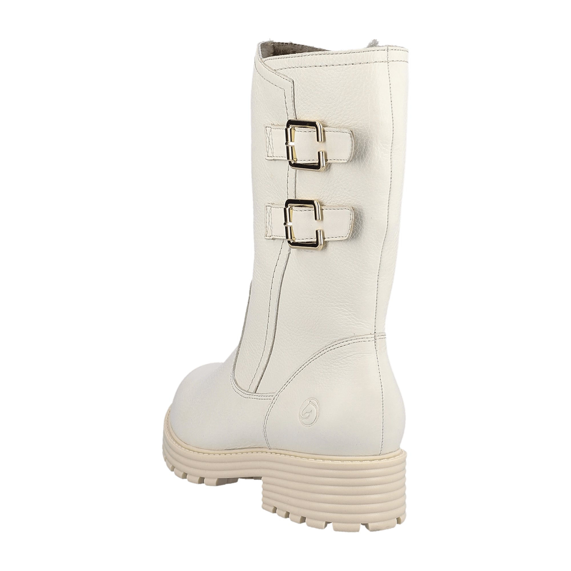 Remonte Women's White Ankle Boots Leather Winter Shoes 4.5 cm Heel