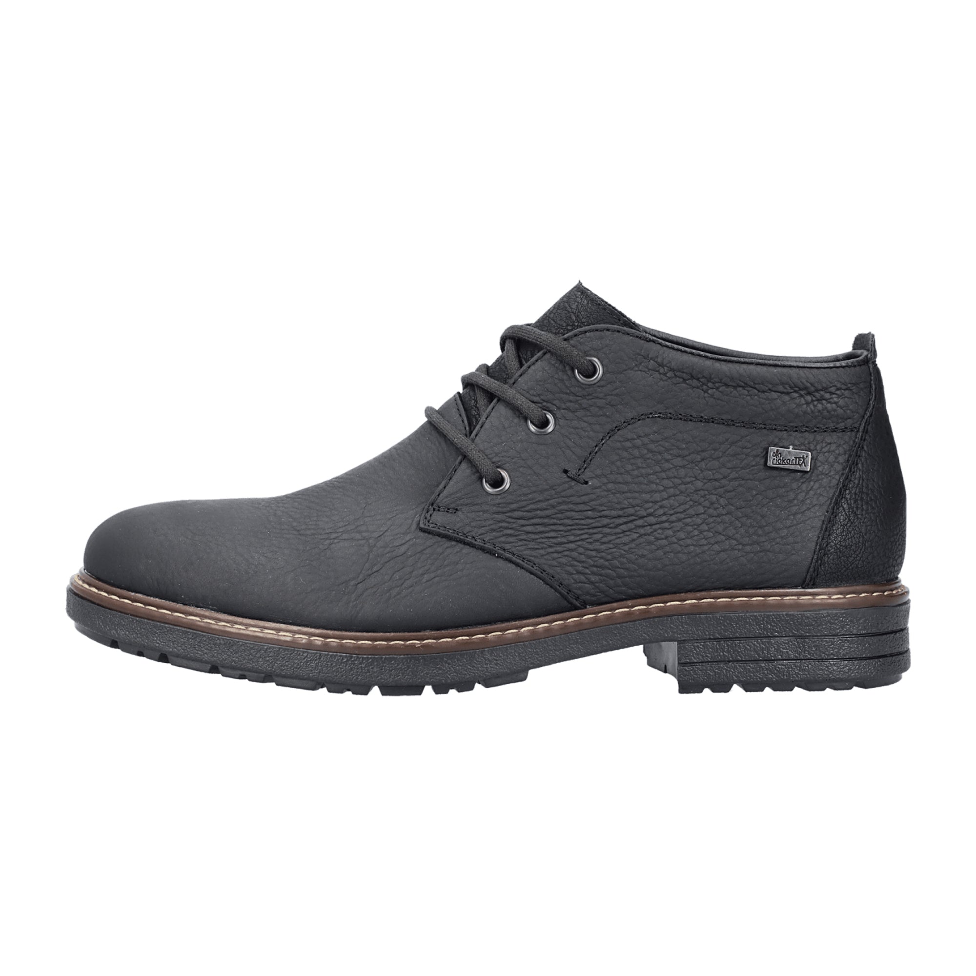 Rieker HWK Men's Black Leather Boots with Lace-Up Closure for Fall/Winter