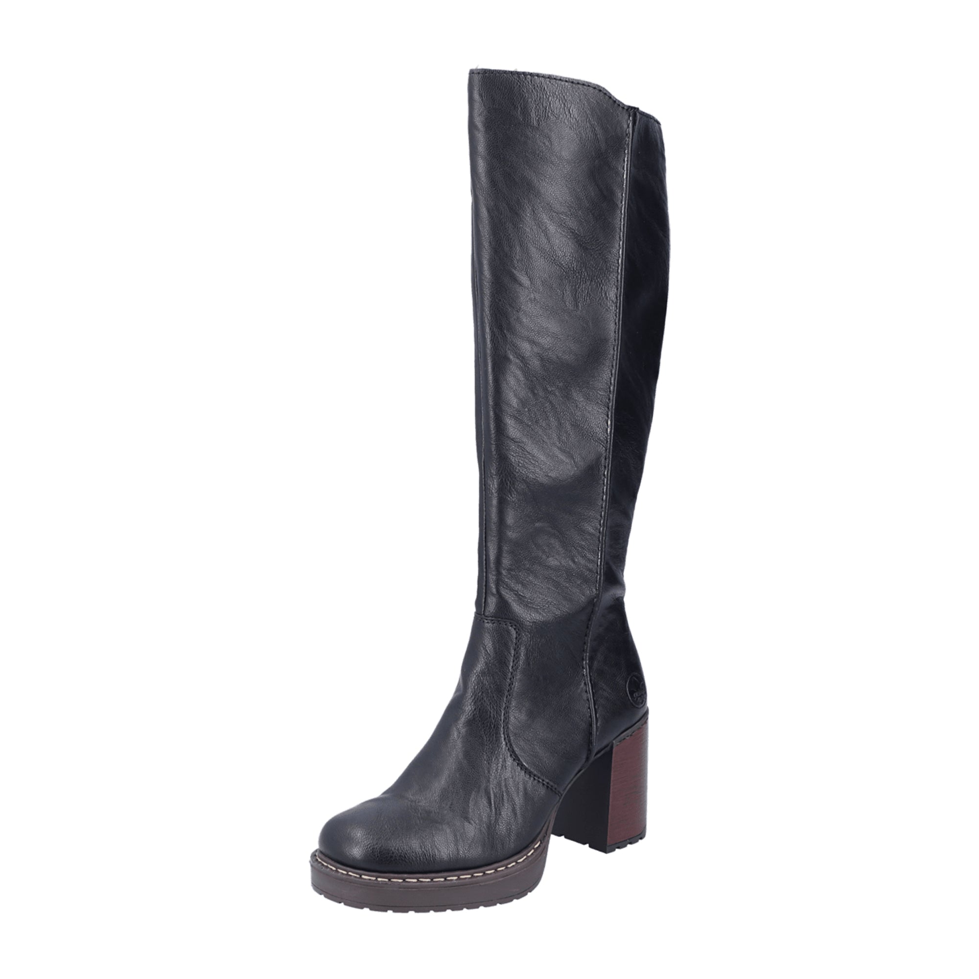 Rieker Y4190-00 Women's Black Faux Leather Boots for Fall Winter