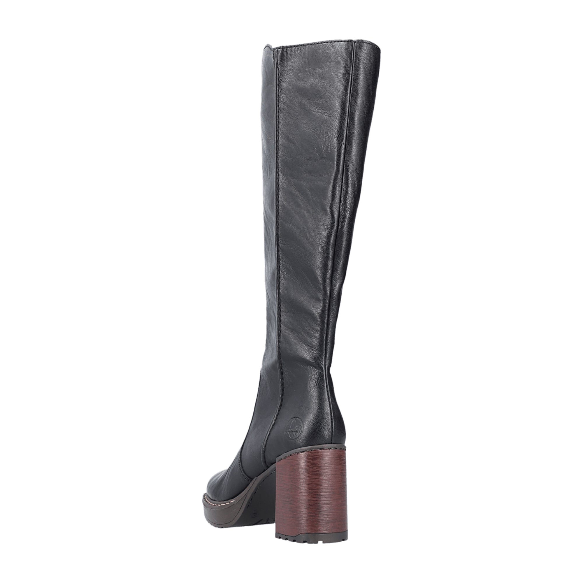 Rieker Y4190-00 Women's Black Faux Leather Boots for Fall Winter