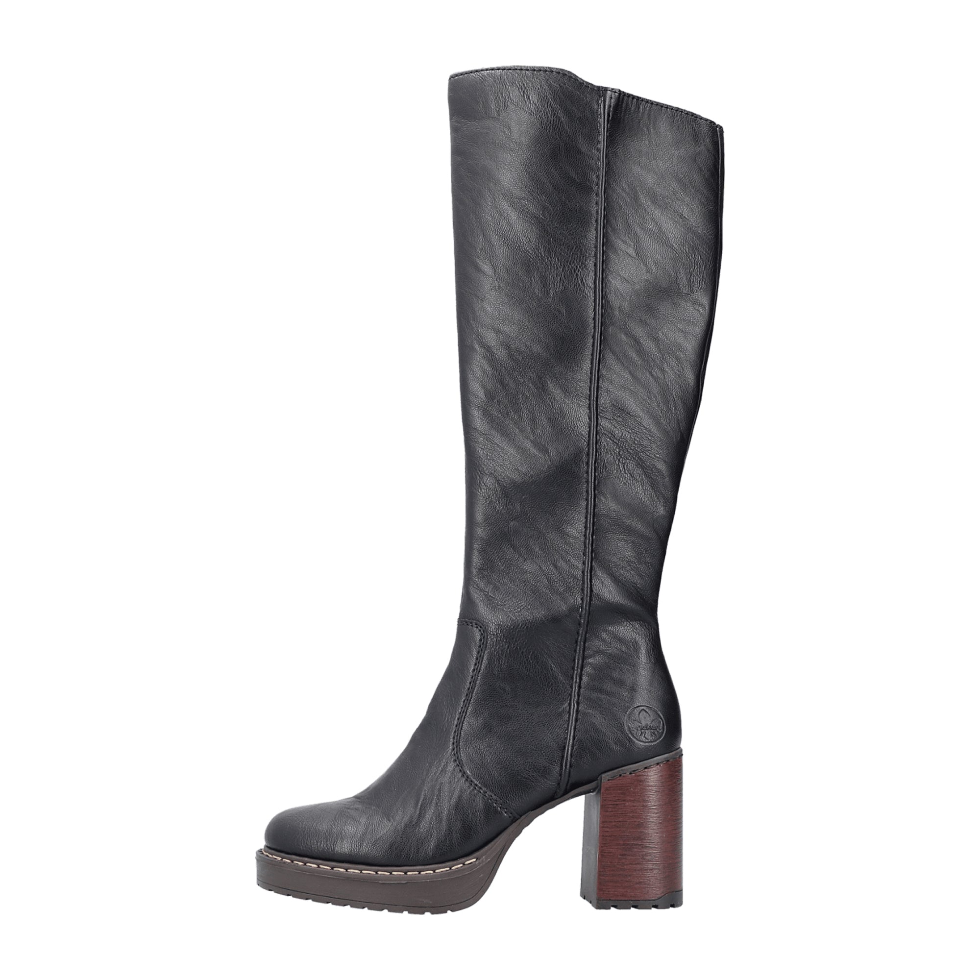 Rieker Y4190-00 Women's Black Faux Leather Boots for Fall Winter