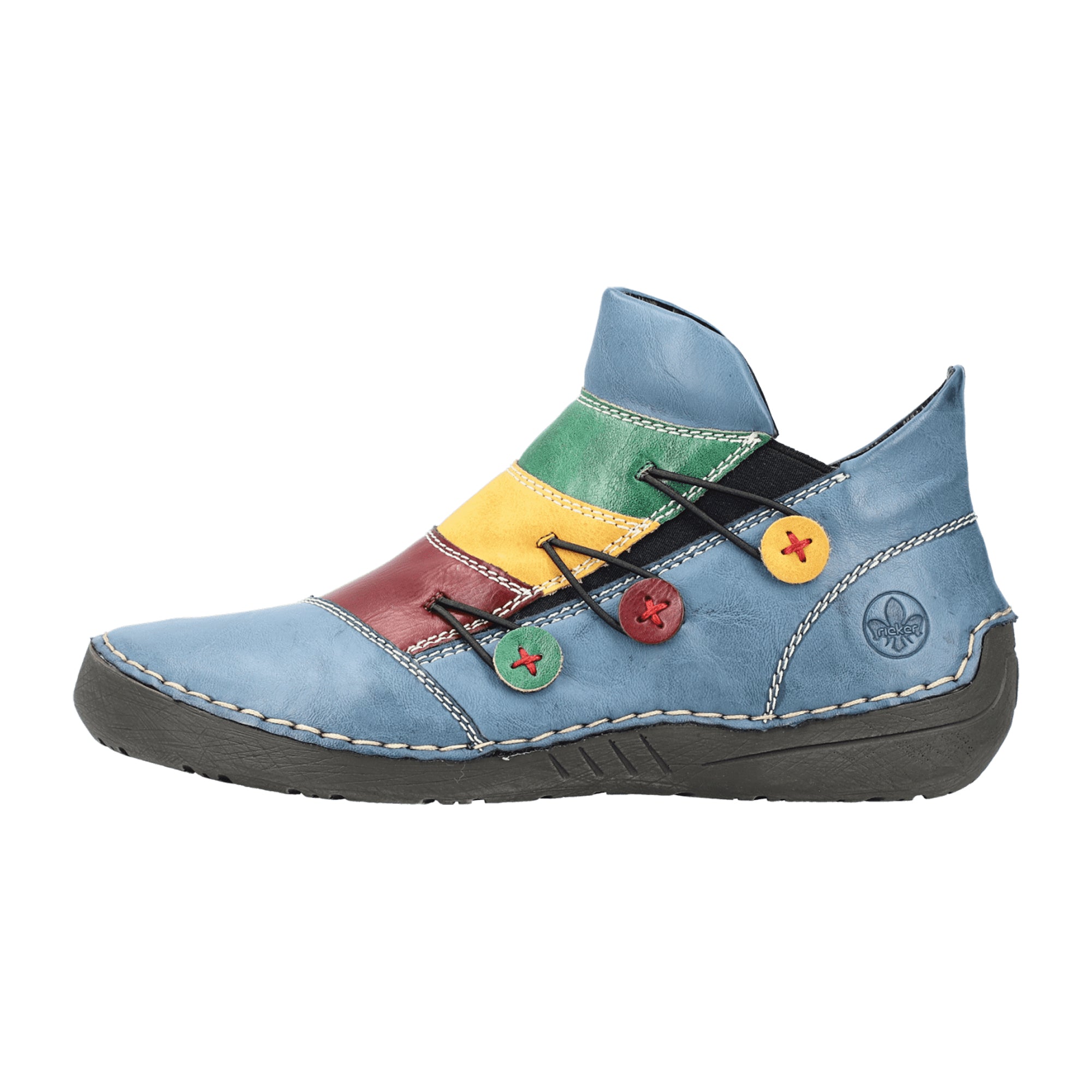 Rieker Women's Blue Shoes 52588-14 Faux Leather Textile Lining Fall Winter