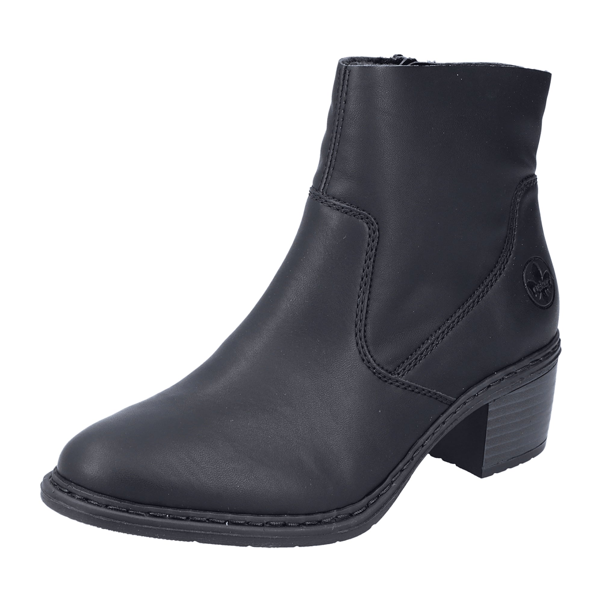 Rieker Black Women's Shoes Faux Leather Comfortable Casual Fall Winter