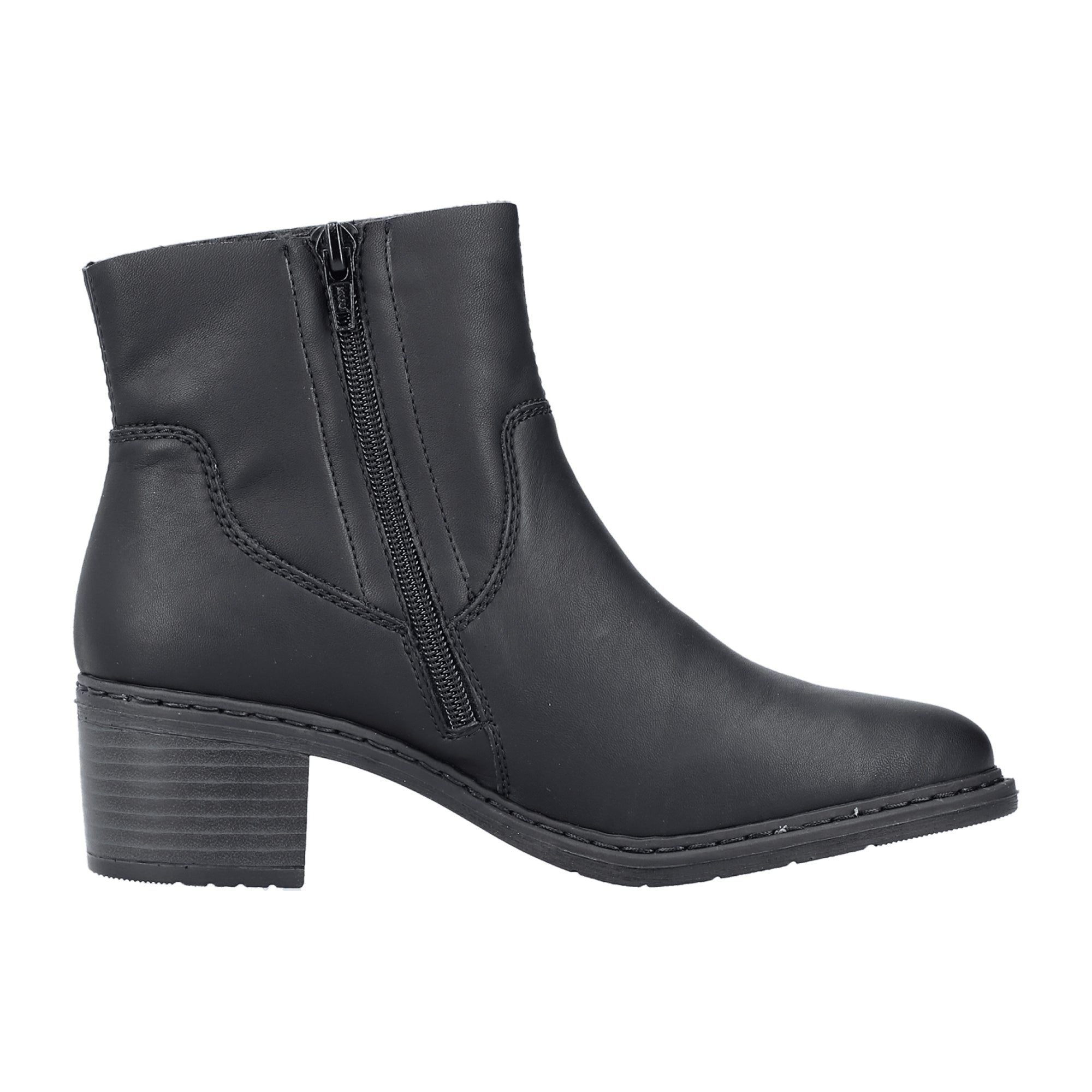 Rieker Black Women's Shoes Faux Leather Comfortable Casual Fall Winter