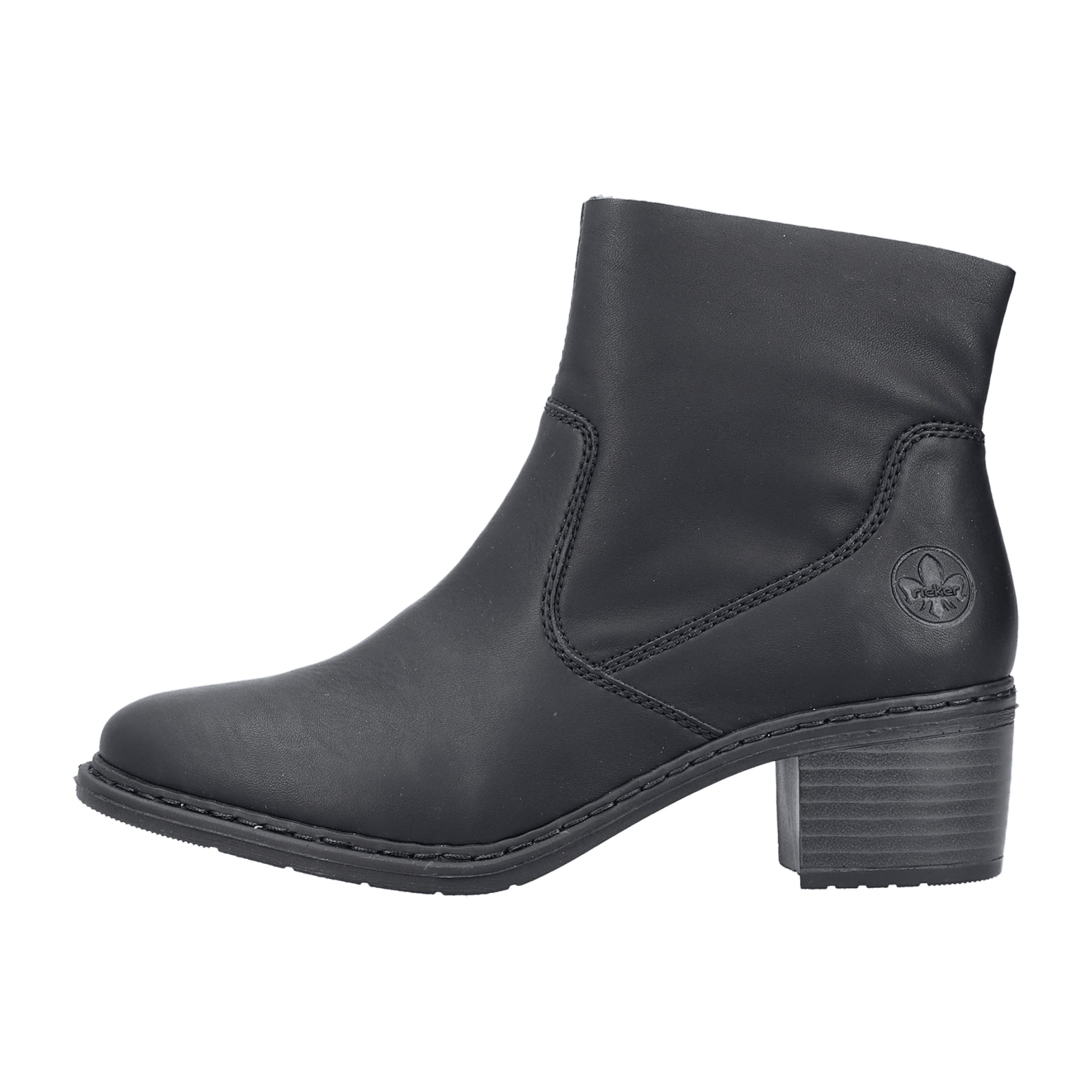 Rieker Black Women's Shoes Faux Leather Comfortable Casual Fall Winter