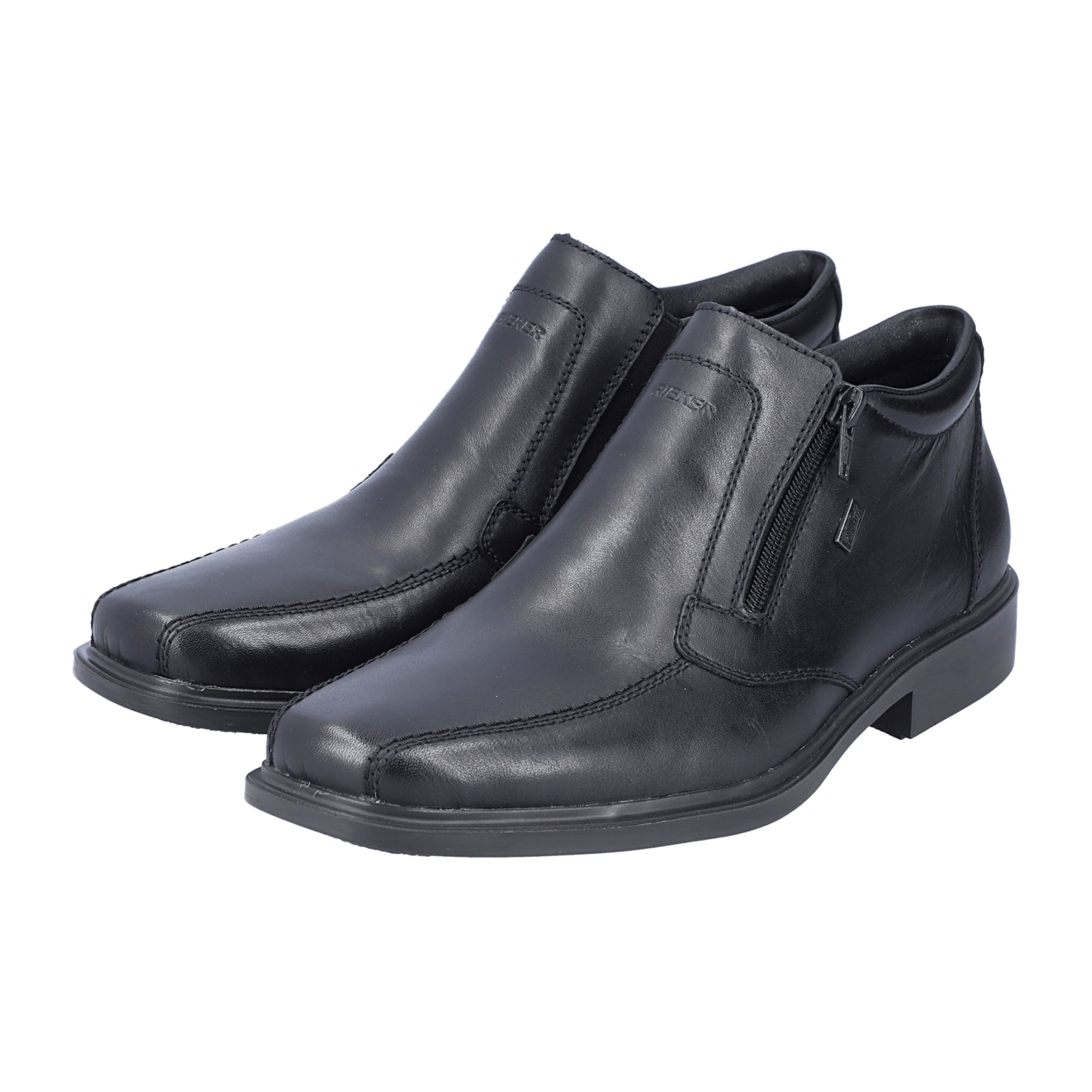 Rieker Men's Black Slip-On Shoes B0050-00 Leather Fall Winter Wide Fit