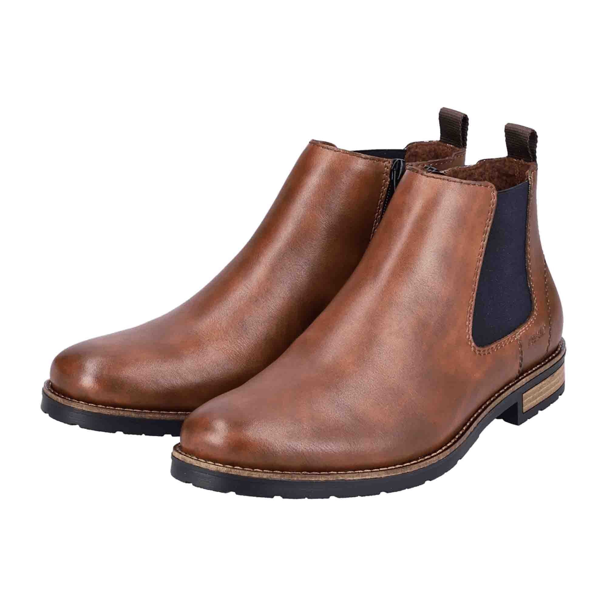 Rieker Men's Brown Leather Shoes Warm Lined Fall Winter Casual Boots