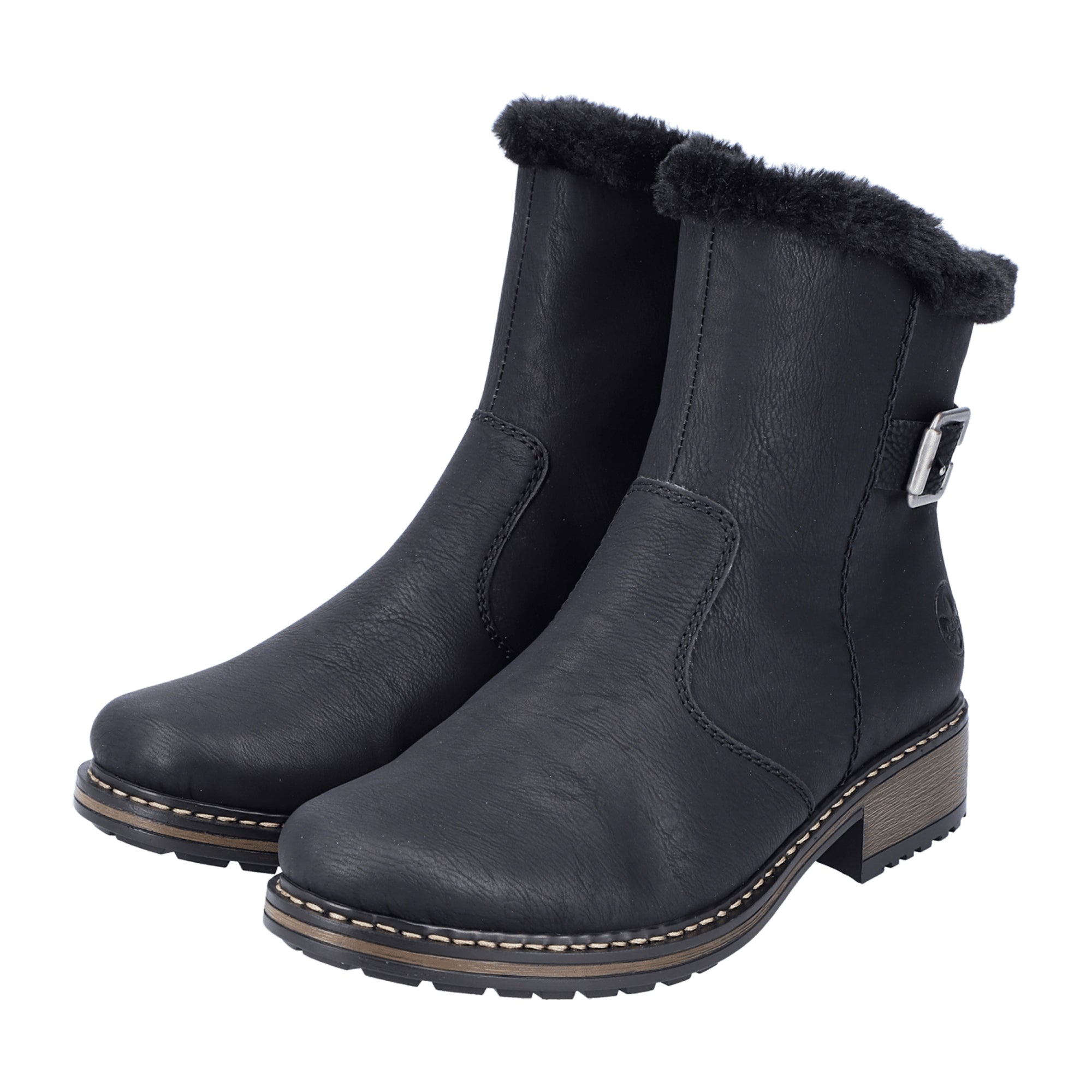 Rieker Z6862-00 Women's Black Faux Leather Winter Boots