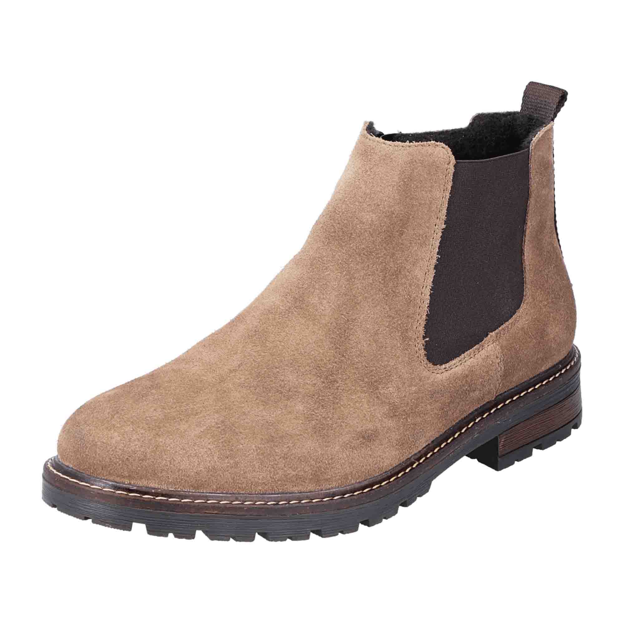 Rieker Beige Men's Boots Slip-On Suede Fall Winter Comfortable Casual Shoes