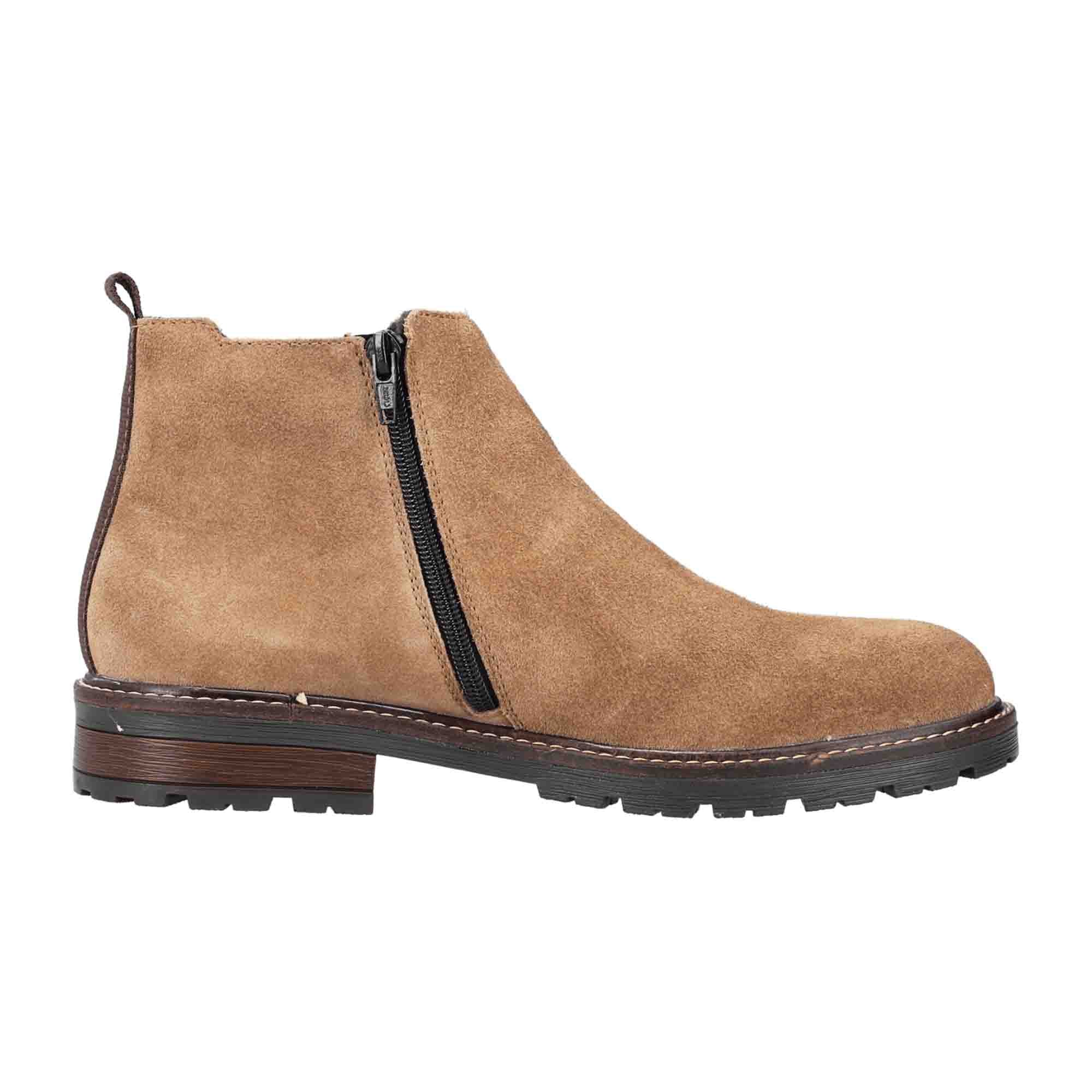 Rieker Beige Men's Boots Slip-On Suede Fall Winter Comfortable Casual Shoes