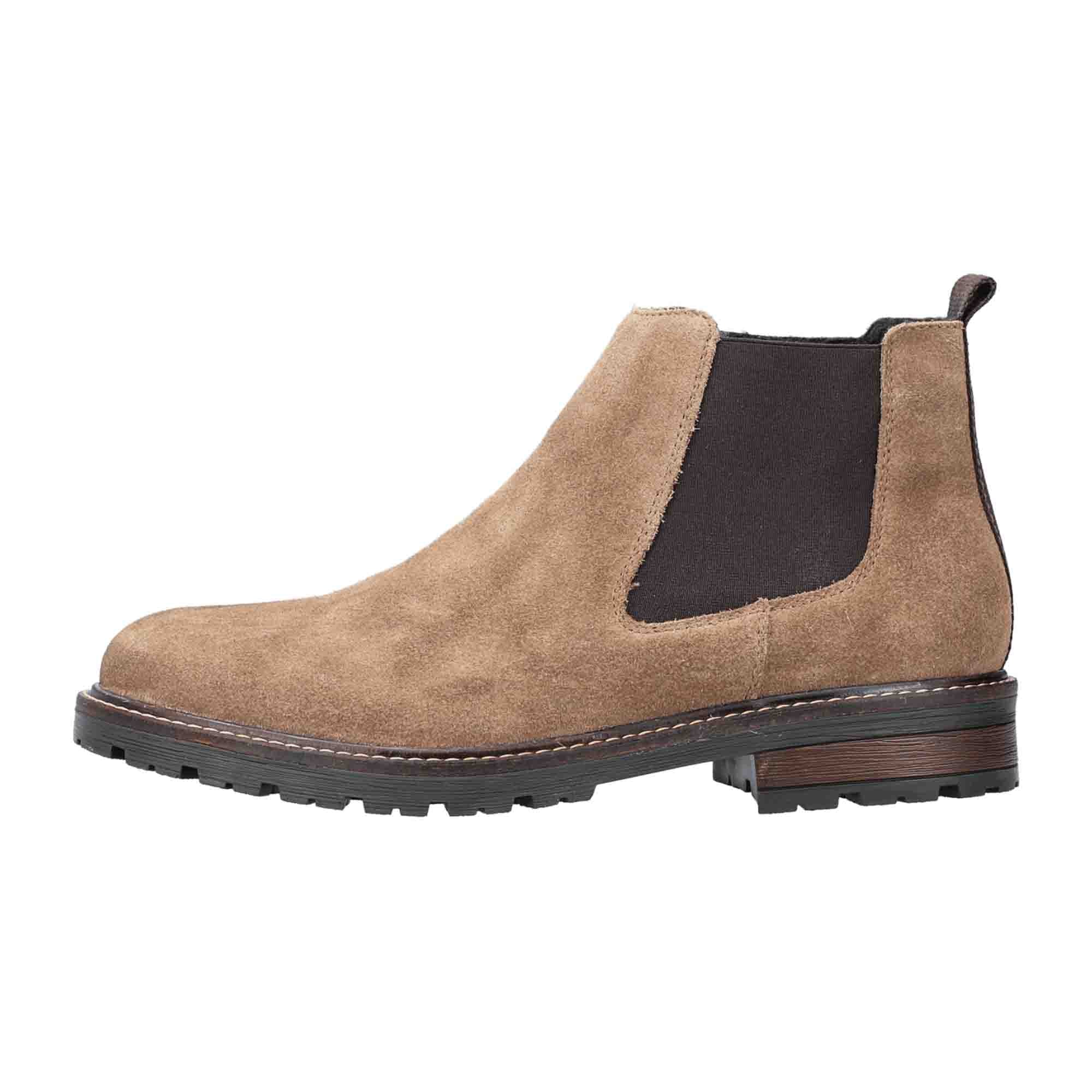 Rieker Beige Men's Boots Slip-On Suede Fall Winter Comfortable Casual Shoes