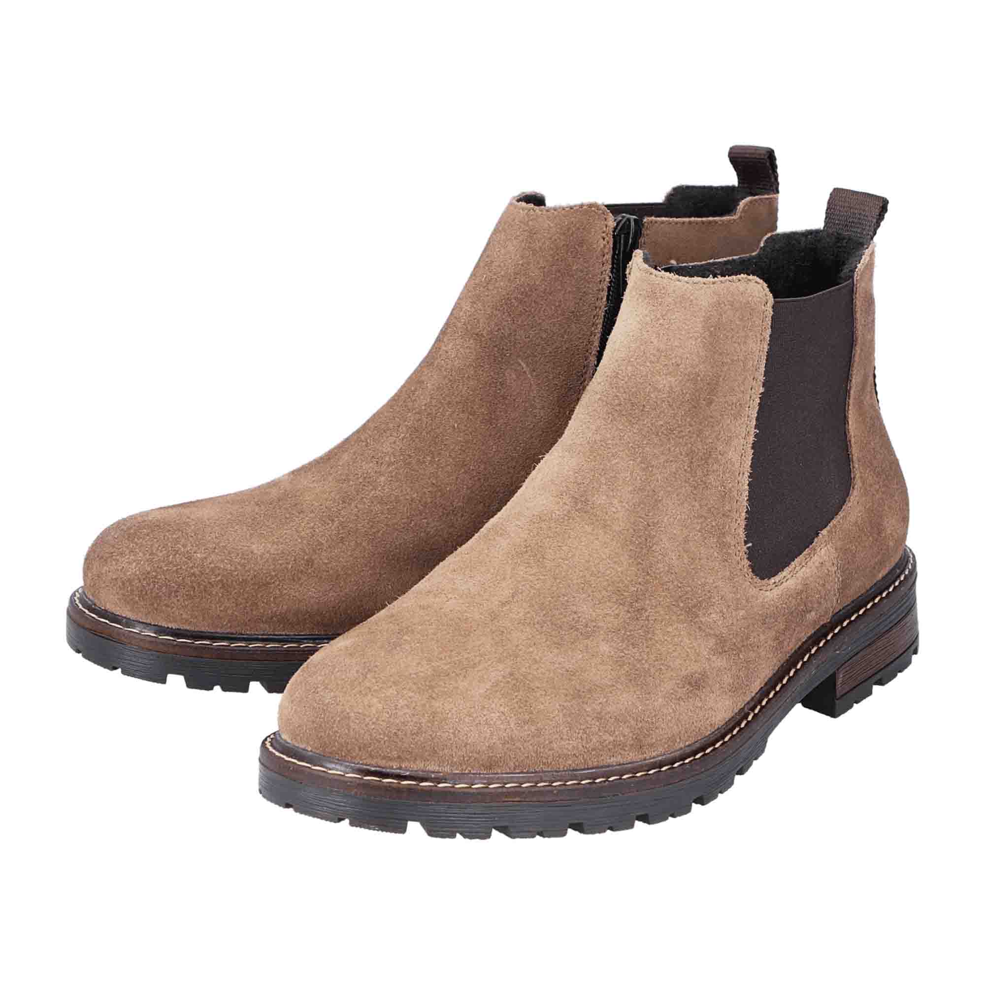 Rieker Beige Men's Boots Slip-On Suede Fall Winter Comfortable Casual Shoes