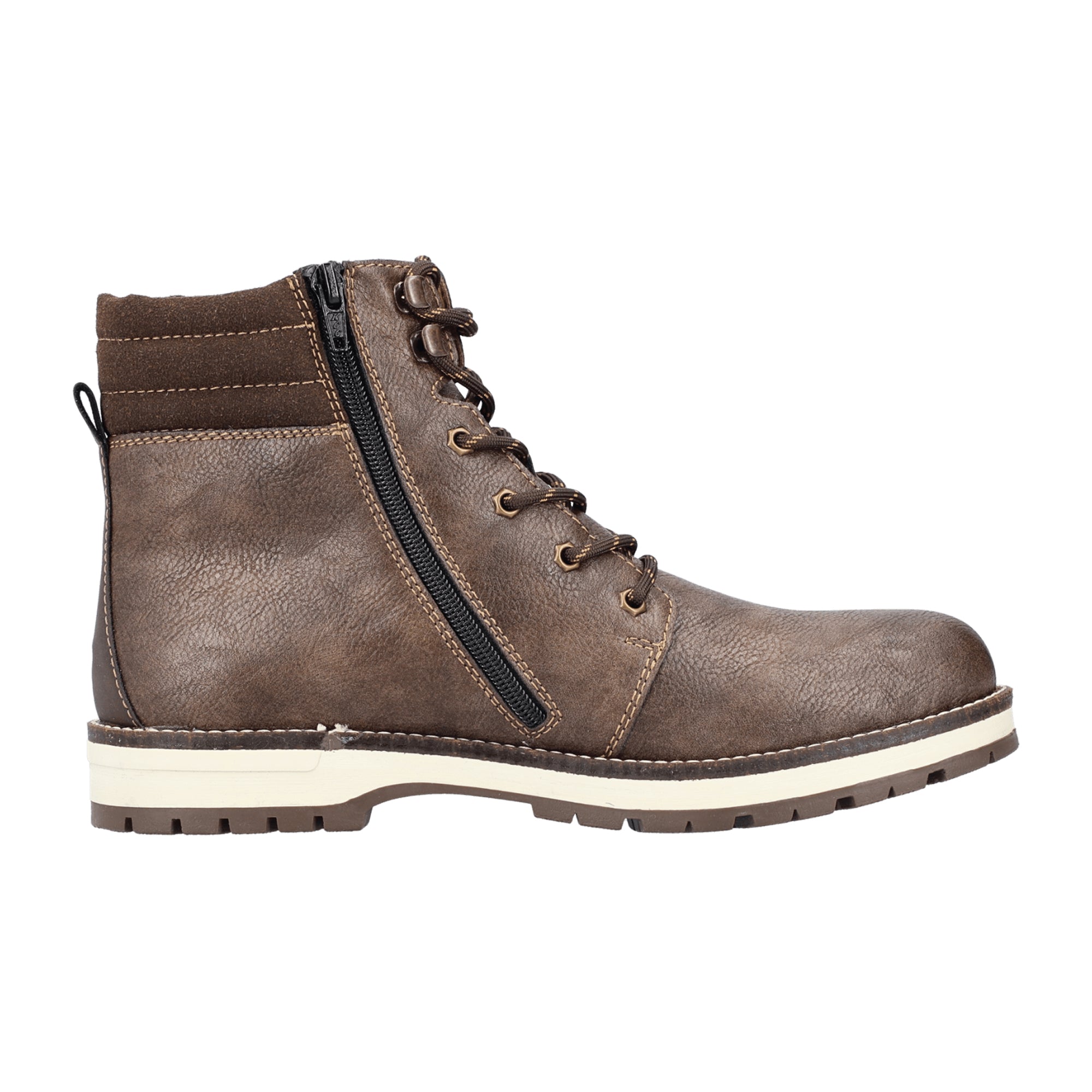 Rieker HWK Brown Men's Boots, Fall/Winter, Lace-Up, Synthetic Leather