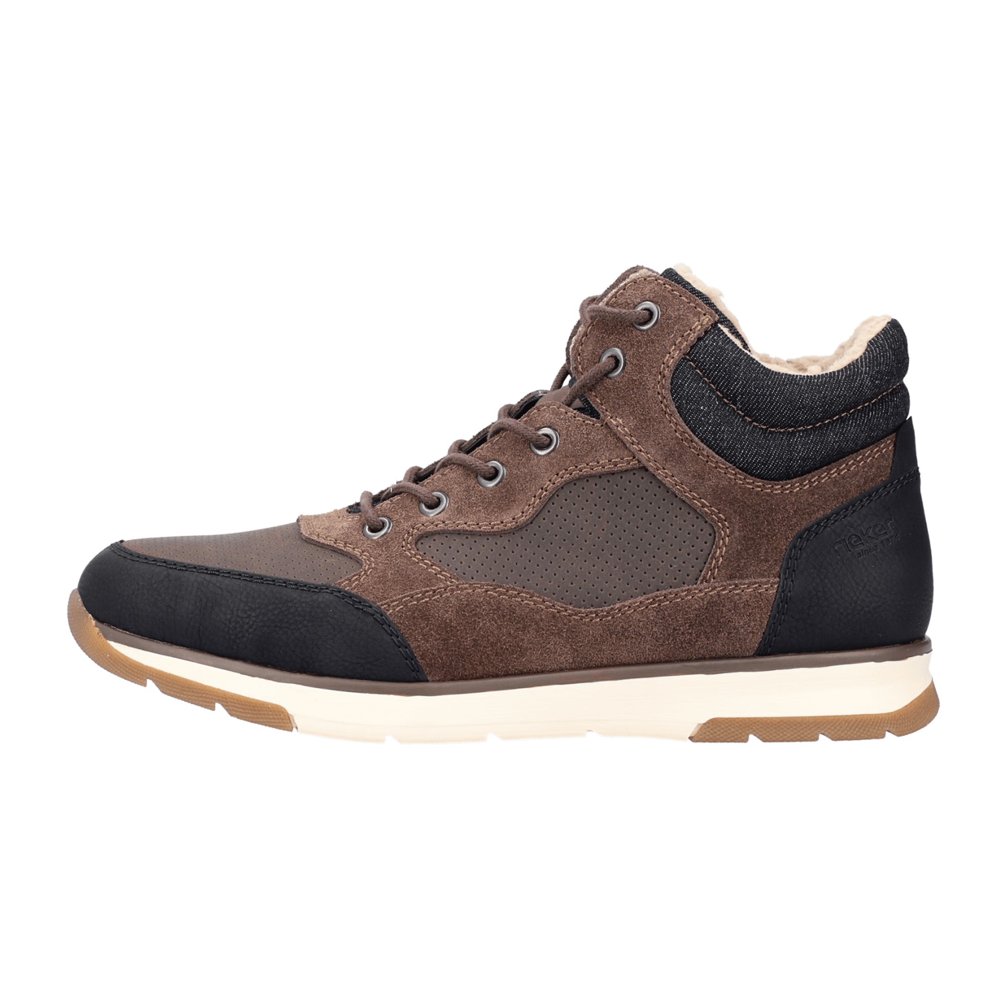 Rieker B2044 Men's Brown Synthetic Leather Lace-Up Shoes for Fall/Winter