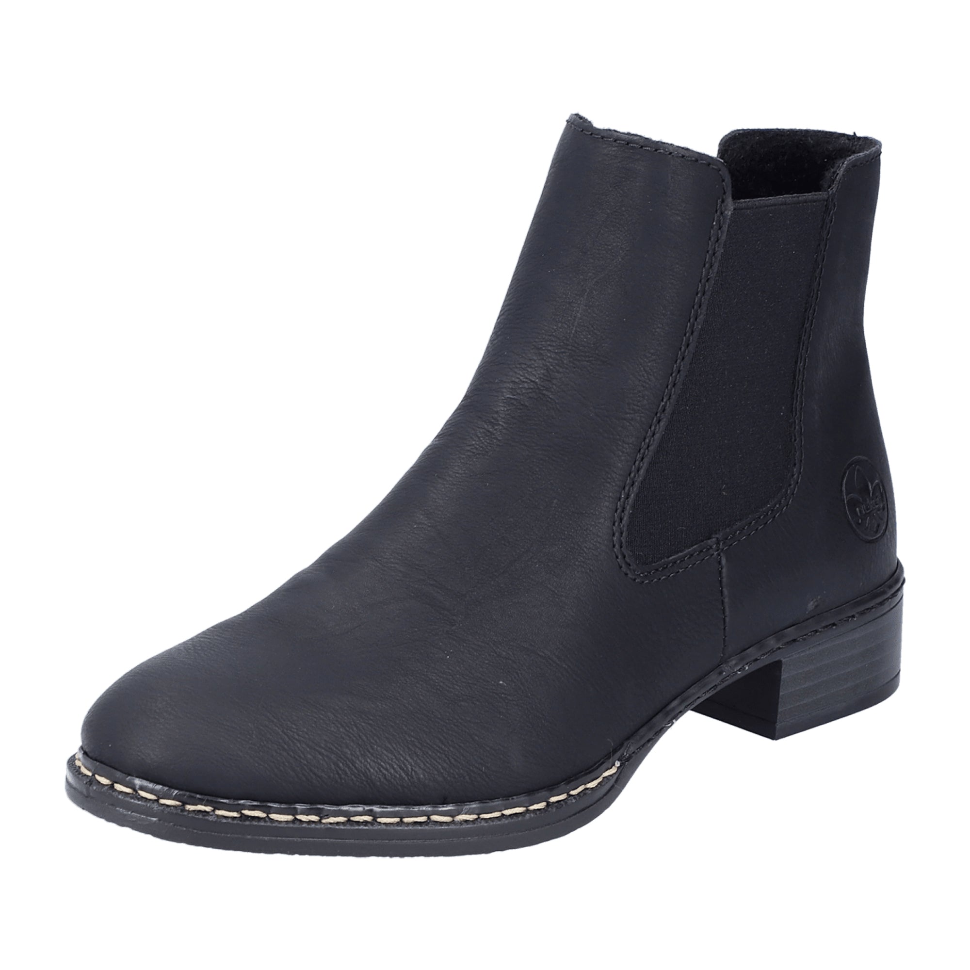 Rieker Women's Black Slip-On Boots Synthetic Leather Fall Winter Shoes