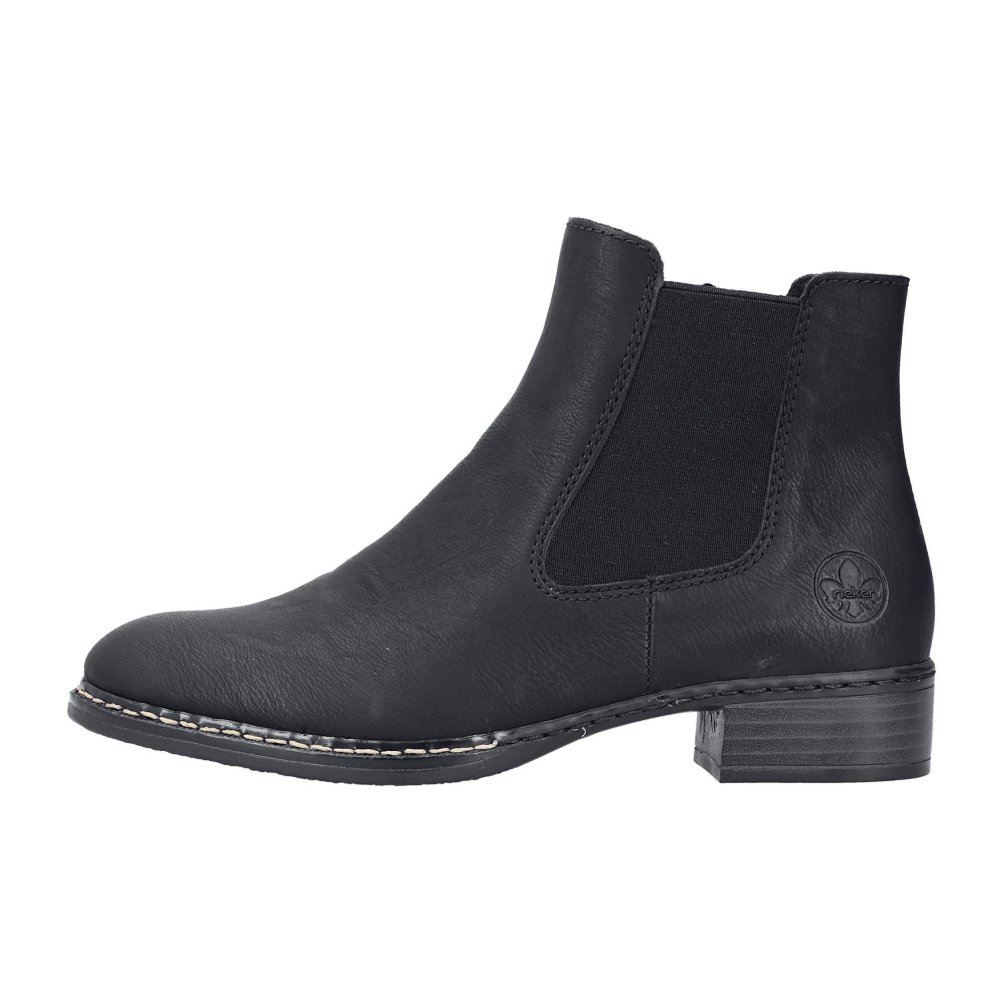 Rieker Women's Black Slip-On Boots Synthetic Leather Fall Winter Shoes