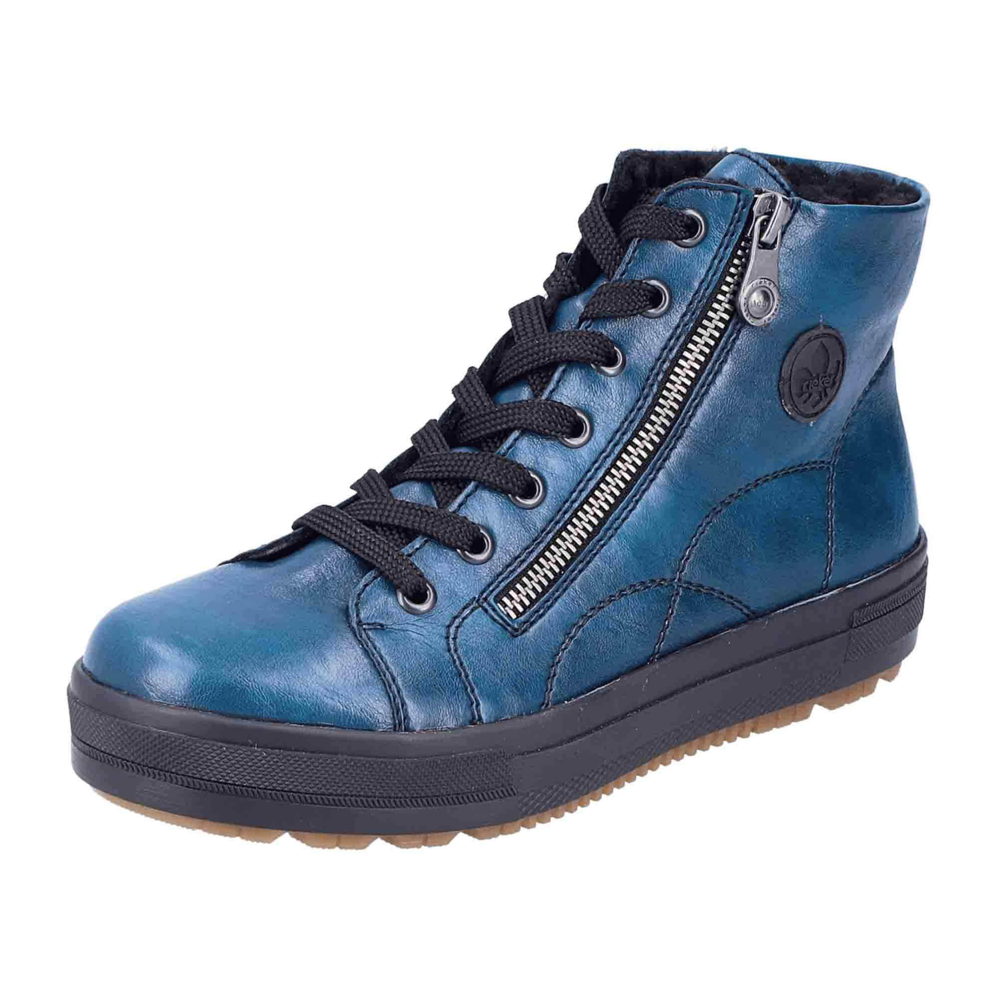 Rieker HWK Women's Blue Boots with Zipper for Fall/Winter