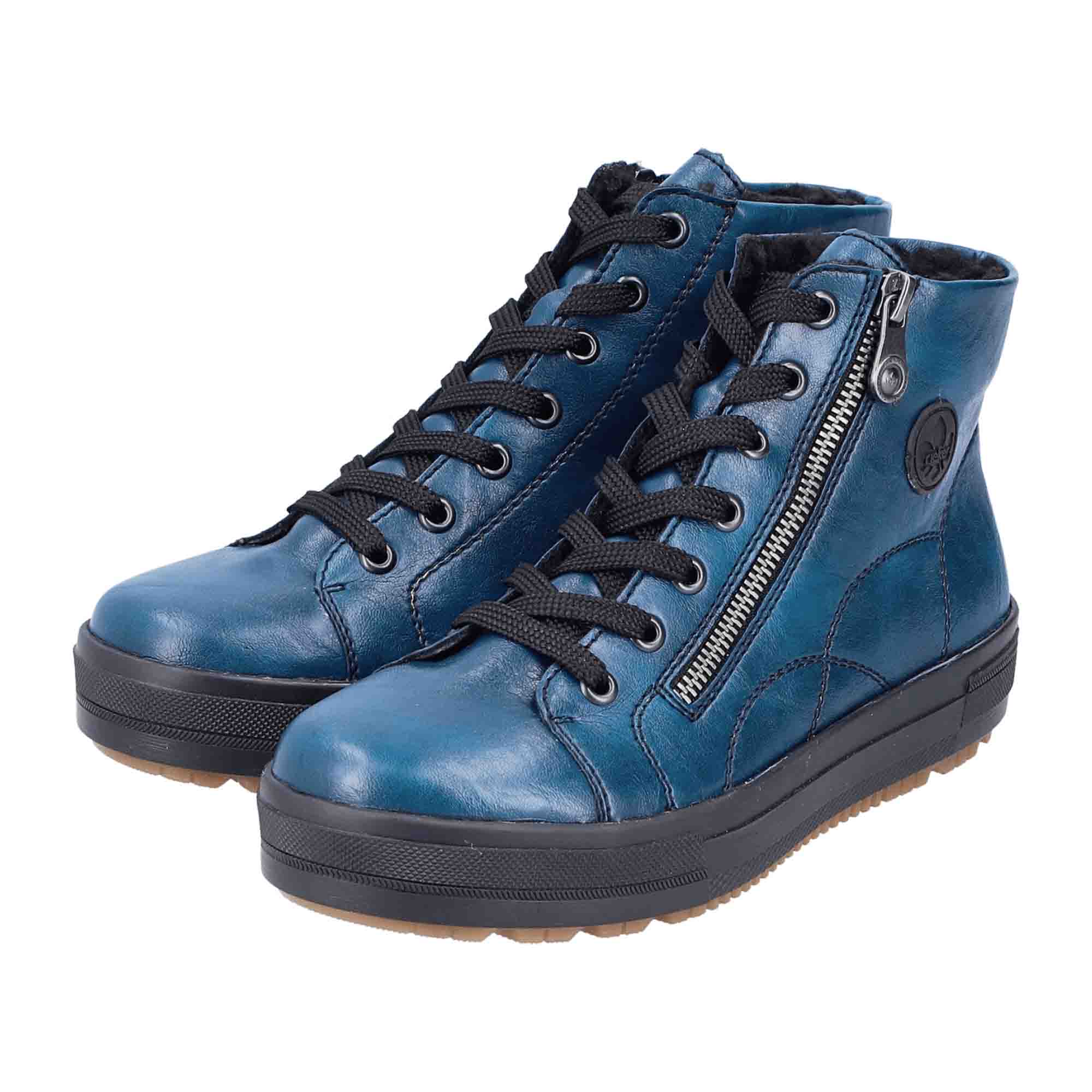 Rieker HWK Women's Blue Boots with Zipper for Fall/Winter