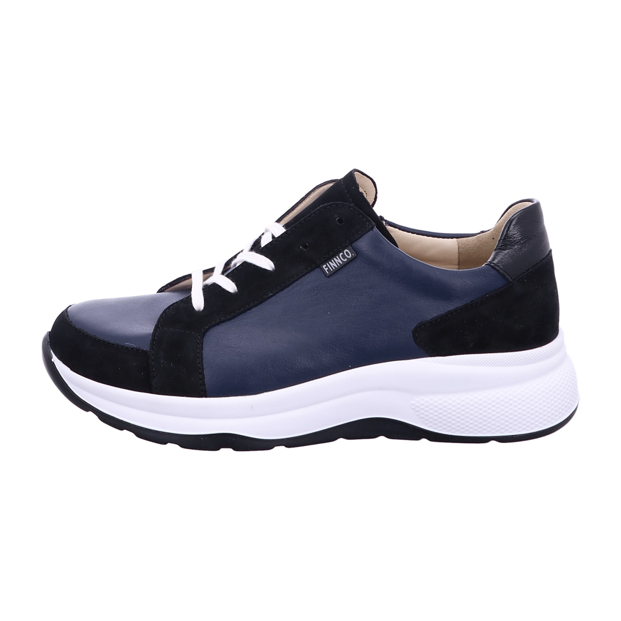 Finn Comfort Lafayette Women's Comfort Lace-Up Shoes - Blue/Black Nubuck Leather with Removable Insole