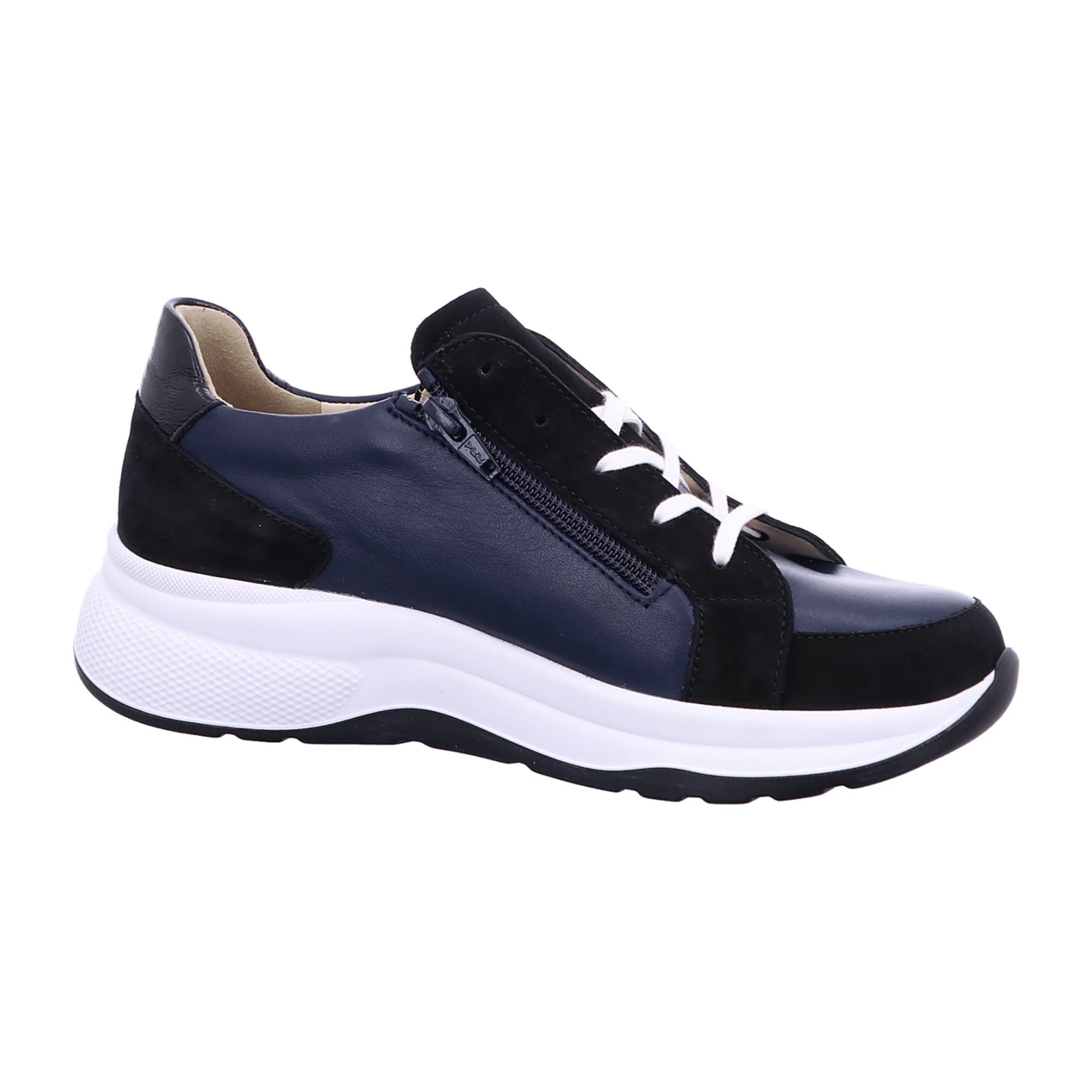 Finn Comfort Lafayette Women's Comfort Lace-Up Shoes - Blue/Black Nubuck Leather with Removable Insole