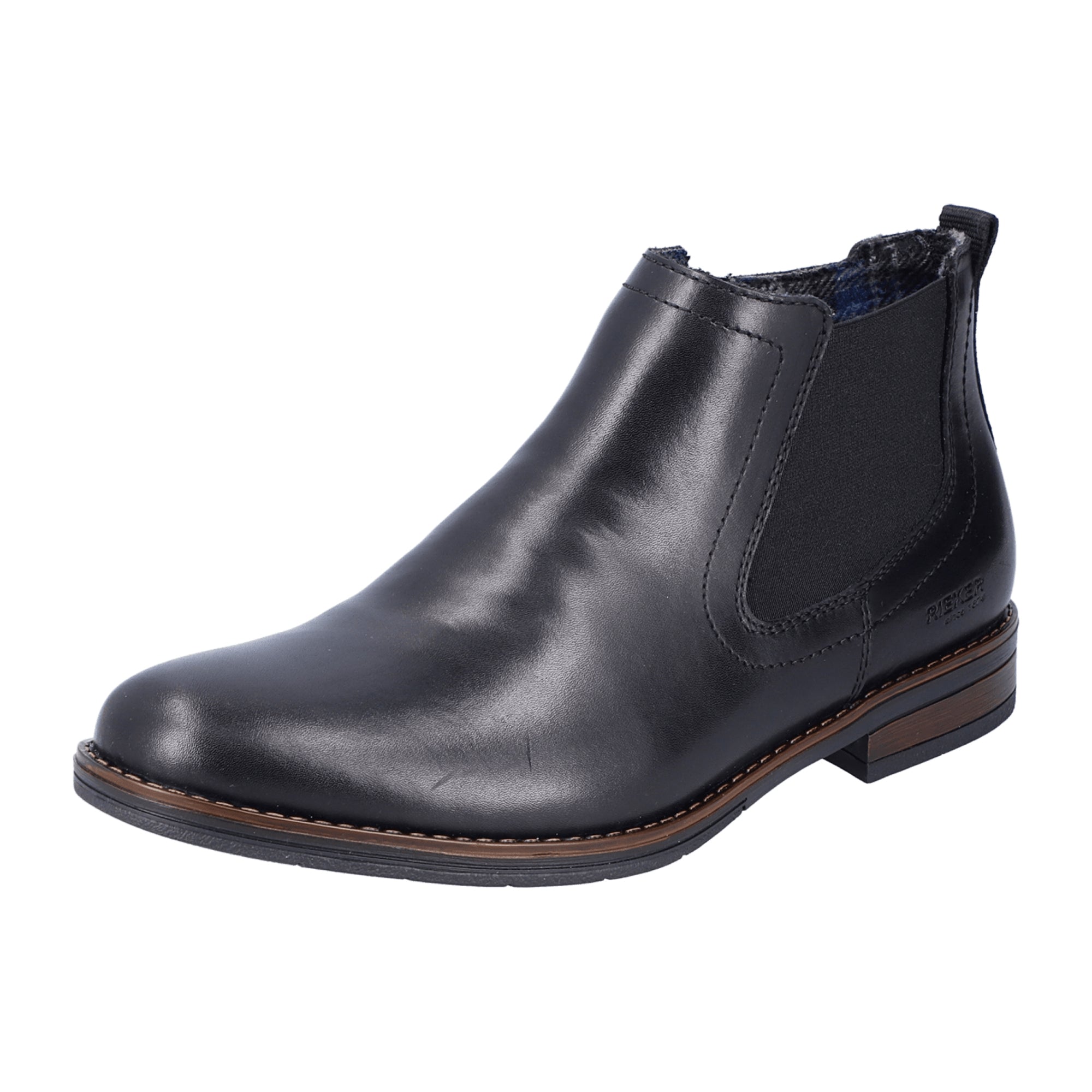 Rieker Men's Black Chelsea Boots Slip-On Genuine Leather Fall Winter