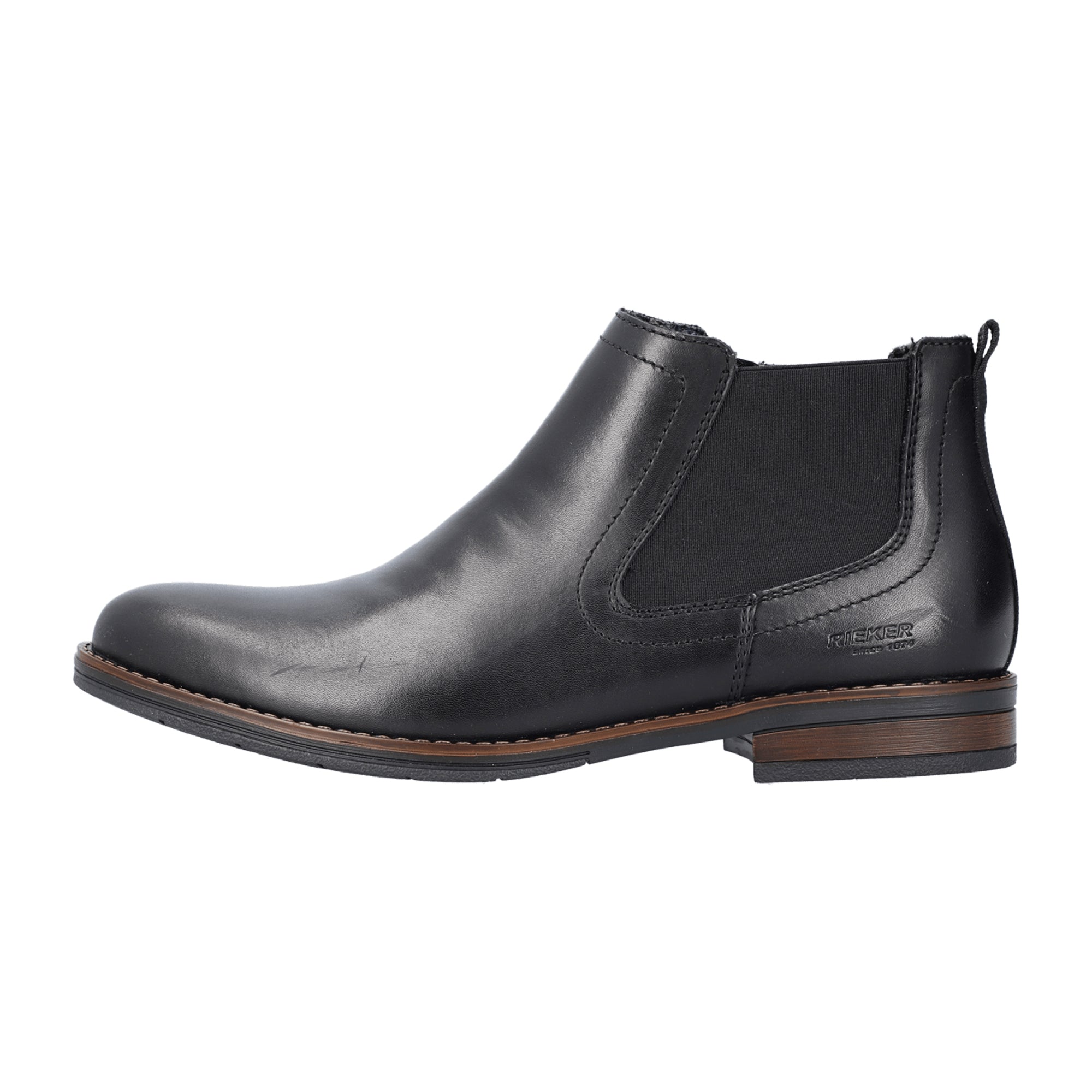 Rieker Men's Black Chelsea Boots Slip-On Genuine Leather Fall Winter